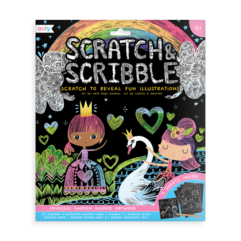 ooly Scratch & Scribble Princess Garden art kit - Why and Whale