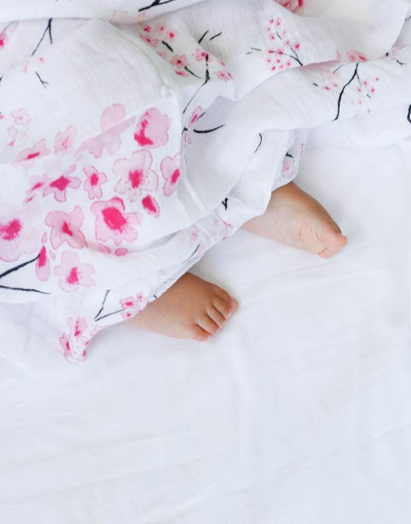 ORGANIC SWADDLE - CHERRY BLOSSOM - Why and Whale