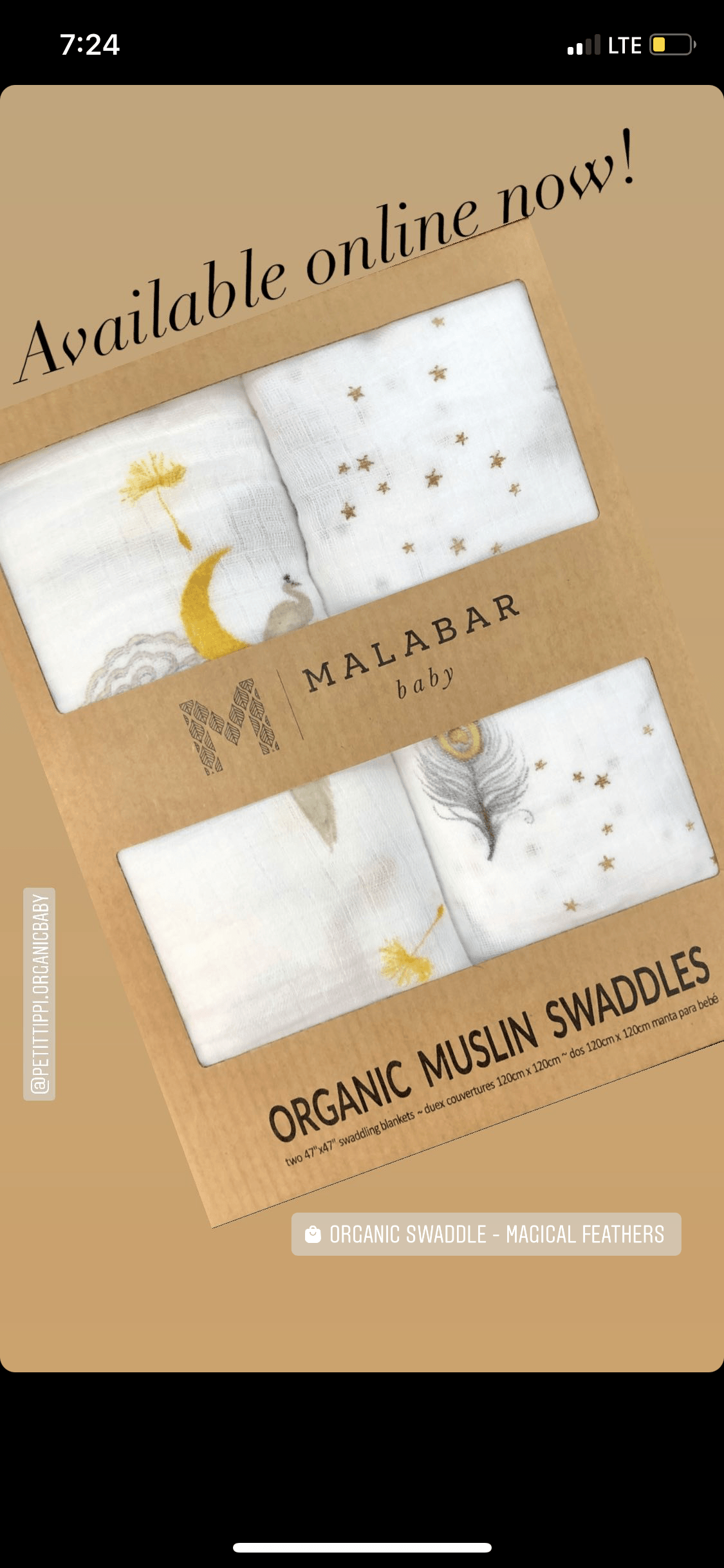 ORGANIC SWADDLE - ENCHANTED PEACOCK - Why and Whale