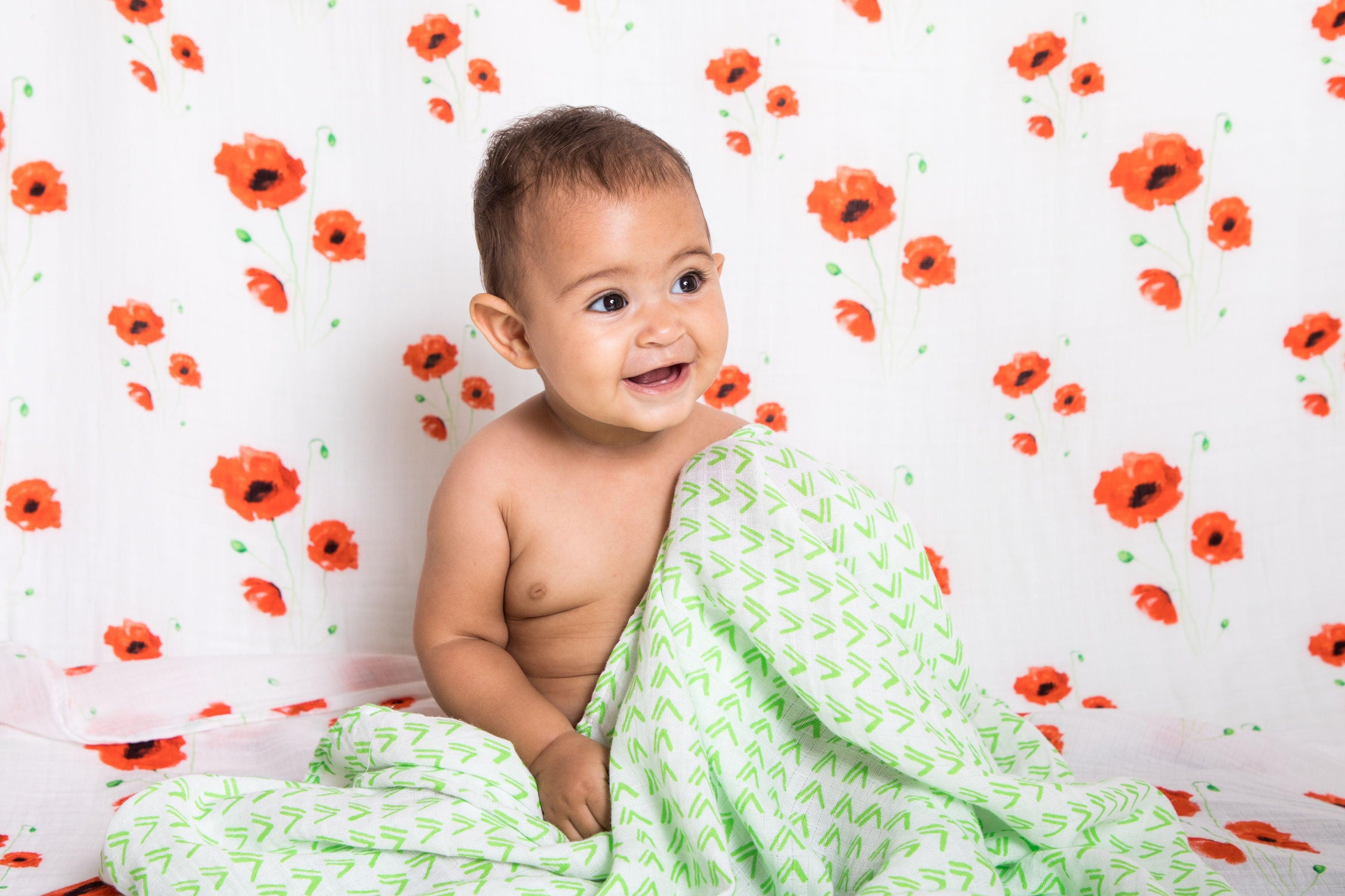 ORGANIC SWADDLE - POPPY - Why and Whale