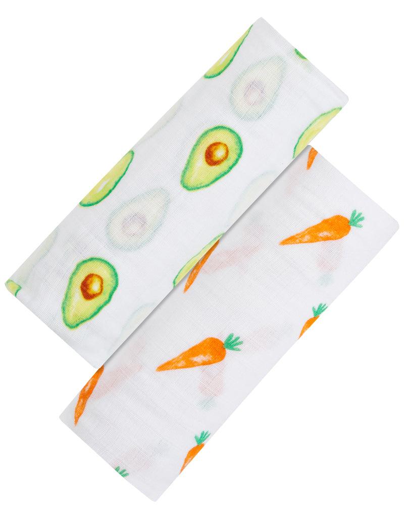 ORGANIC SWADDLE SET - FIRST FOODS (Avocado + Carrot) - Why and Whale