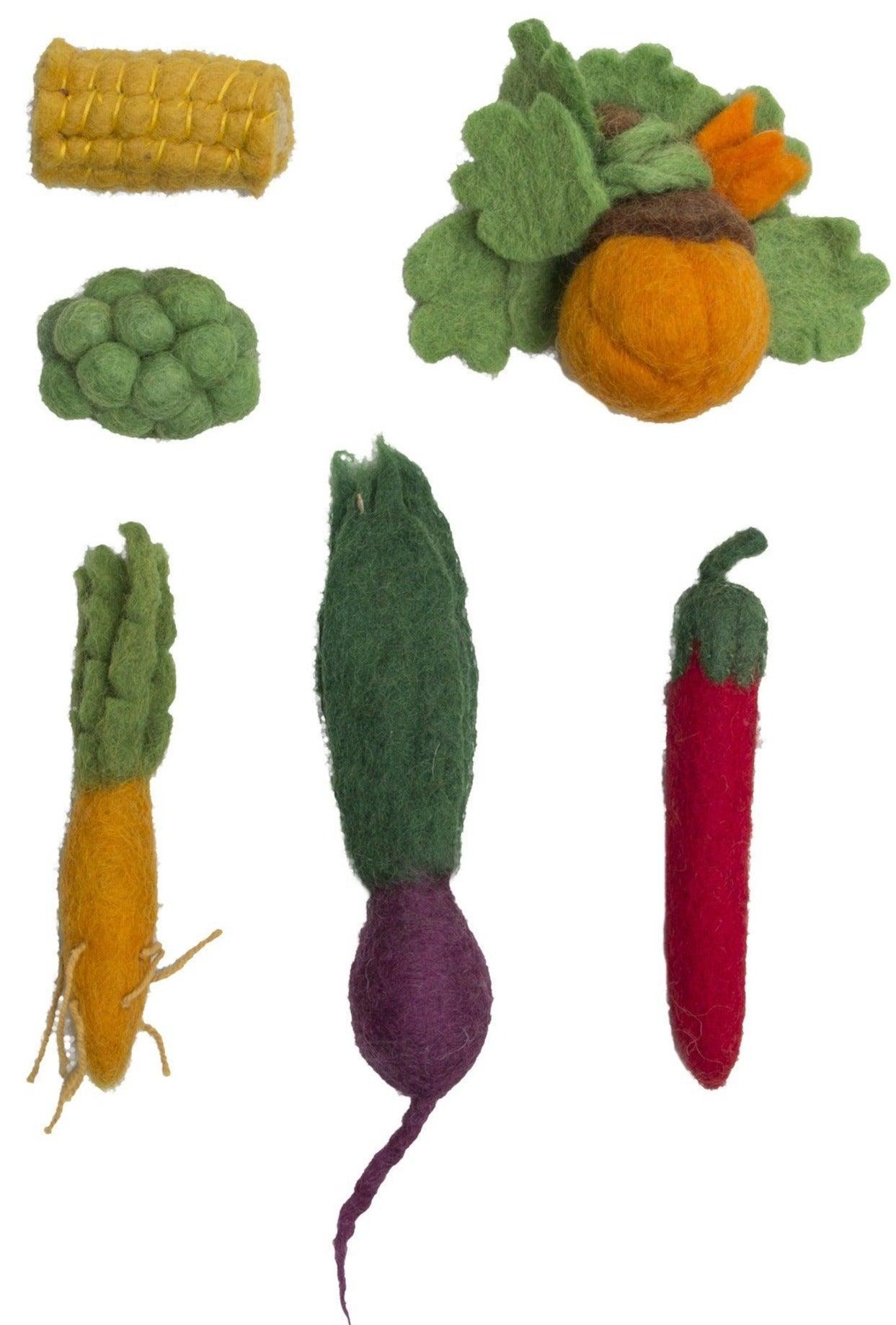 Papoose Mini Felt Vegetable Set, 6 Pieces - Why and Whale