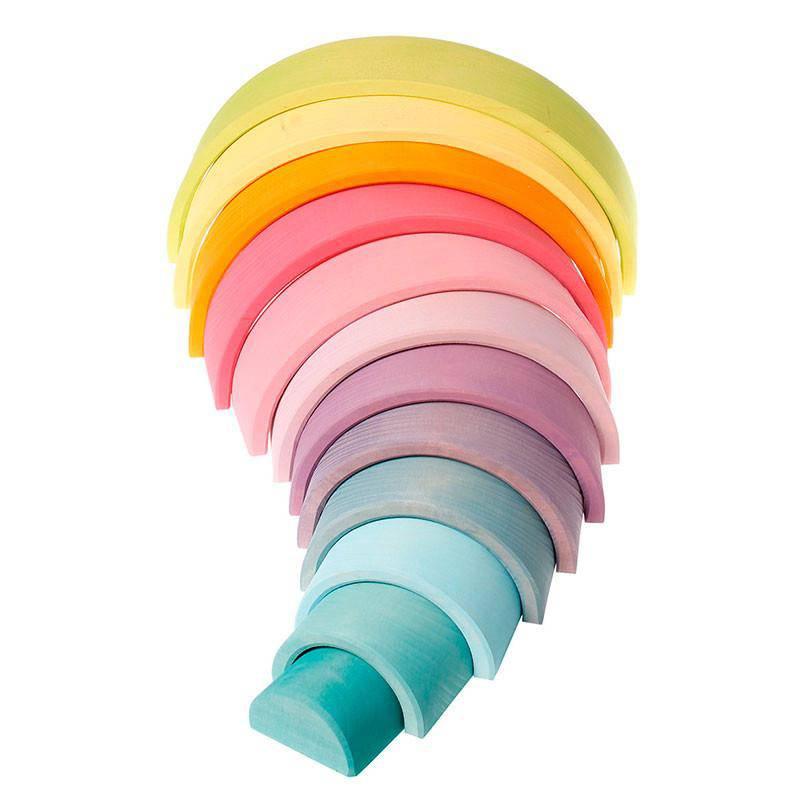 Pastel Large Wooden Rainbow Tunnel - 12 Piece - Why and Whale