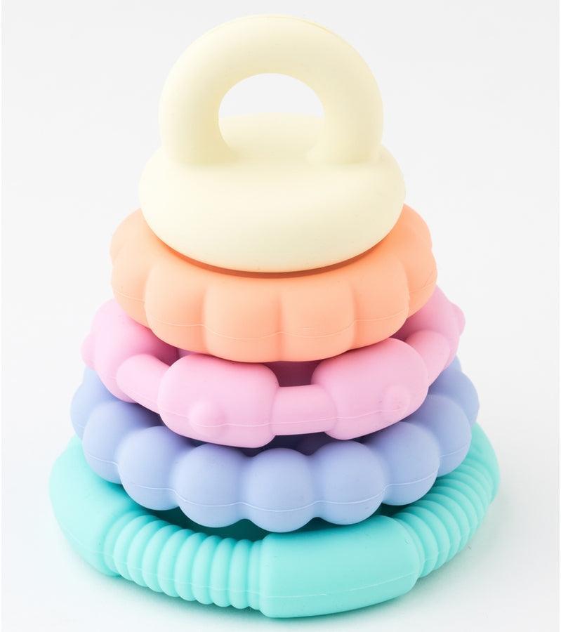 Pastel Rainbow Stacker Teether and Toy - Why and Whale