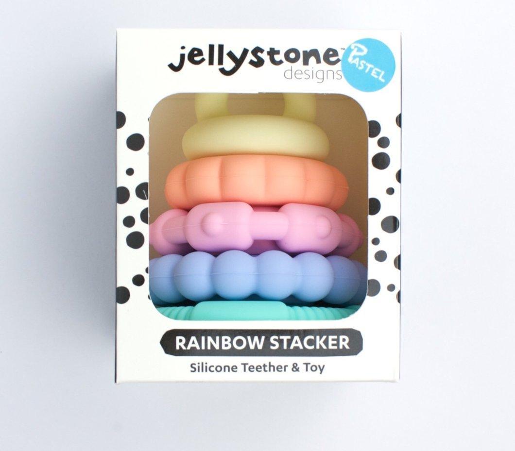 Pastel Rainbow Stacker Teether and Toy - Why and Whale