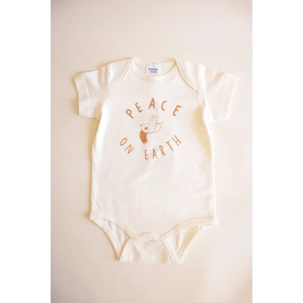 Peace on Earth Organic Cotton Baby Bodysuit