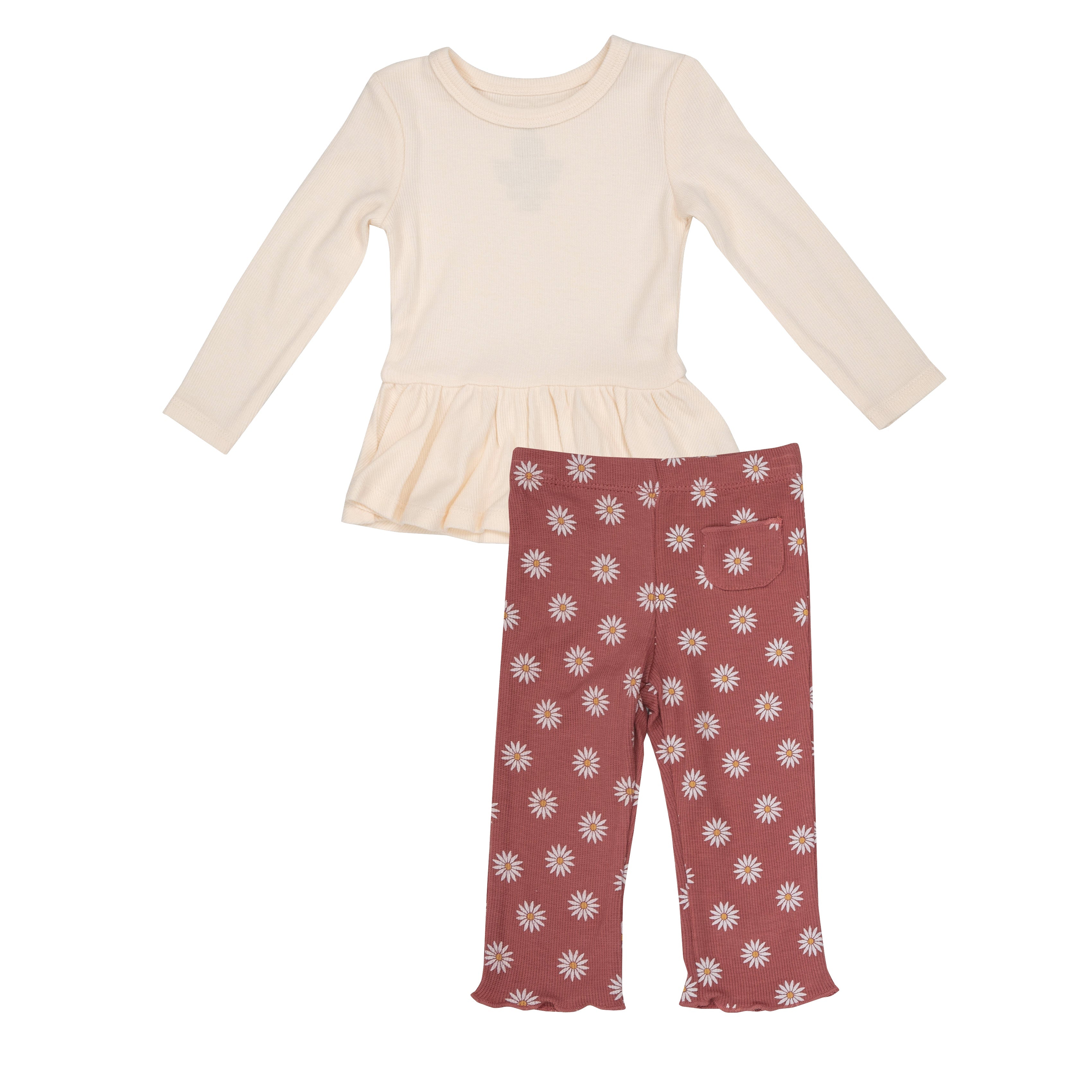 Peplum Top And Flare Pant - Daisy Dot