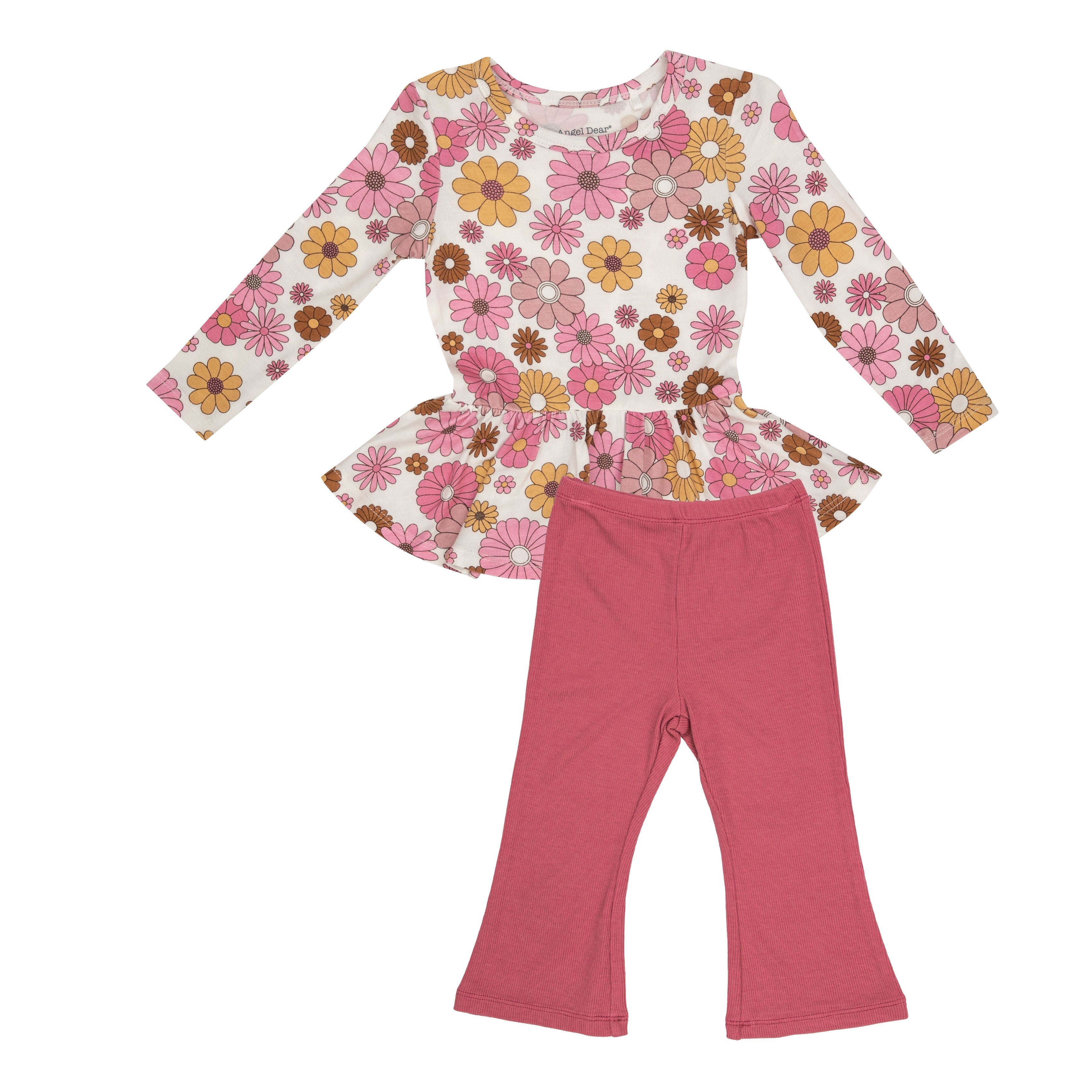 Peplum Top And Flare Pant - Retro Floral