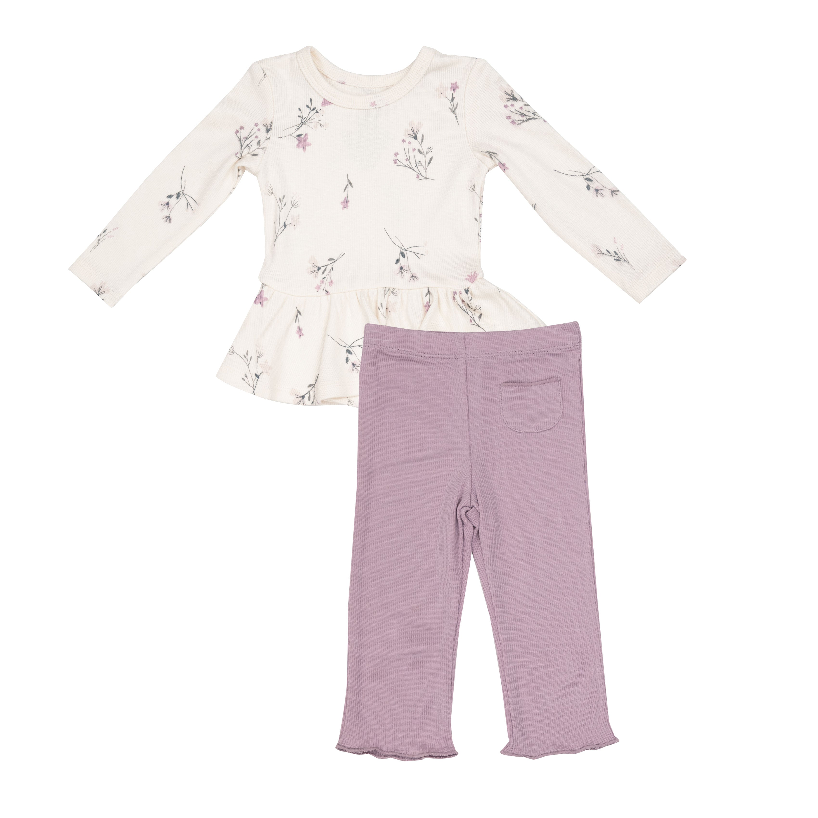 Peplum Top And Flare Pant - Wispy Floral