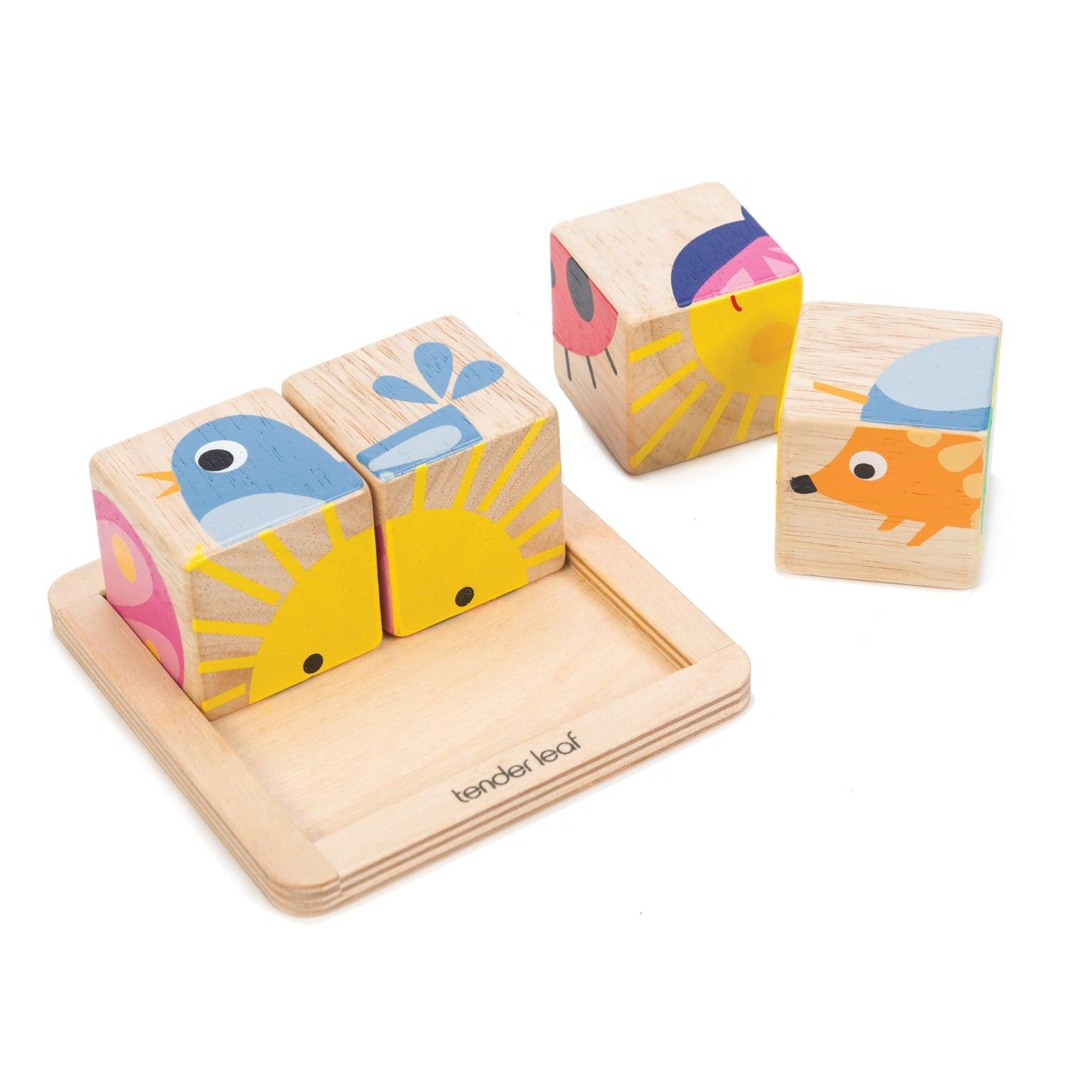 Picture Puzzle Baby Blocks - Why and Whale