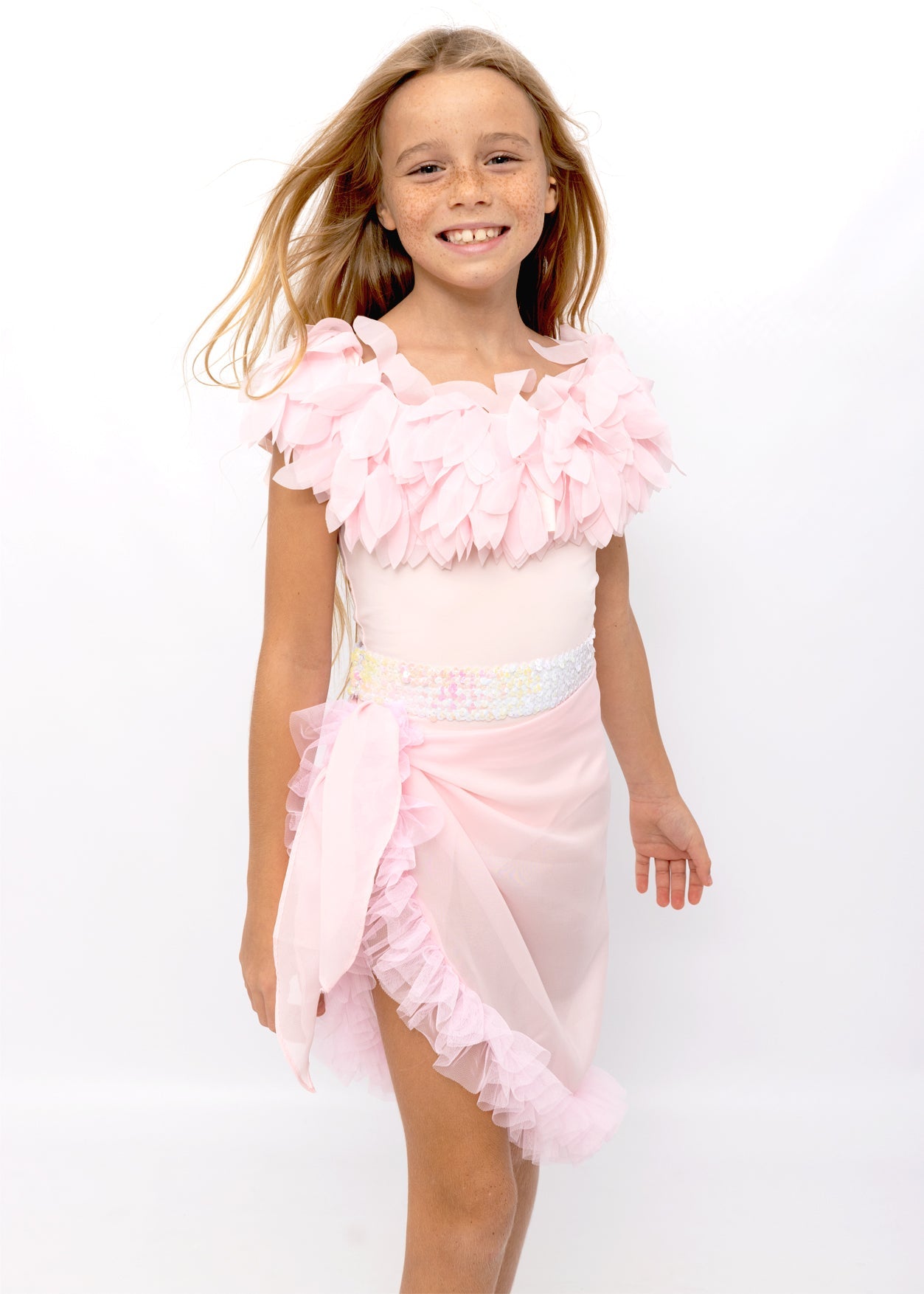 Pink Pareo Cover-Up with Tulle