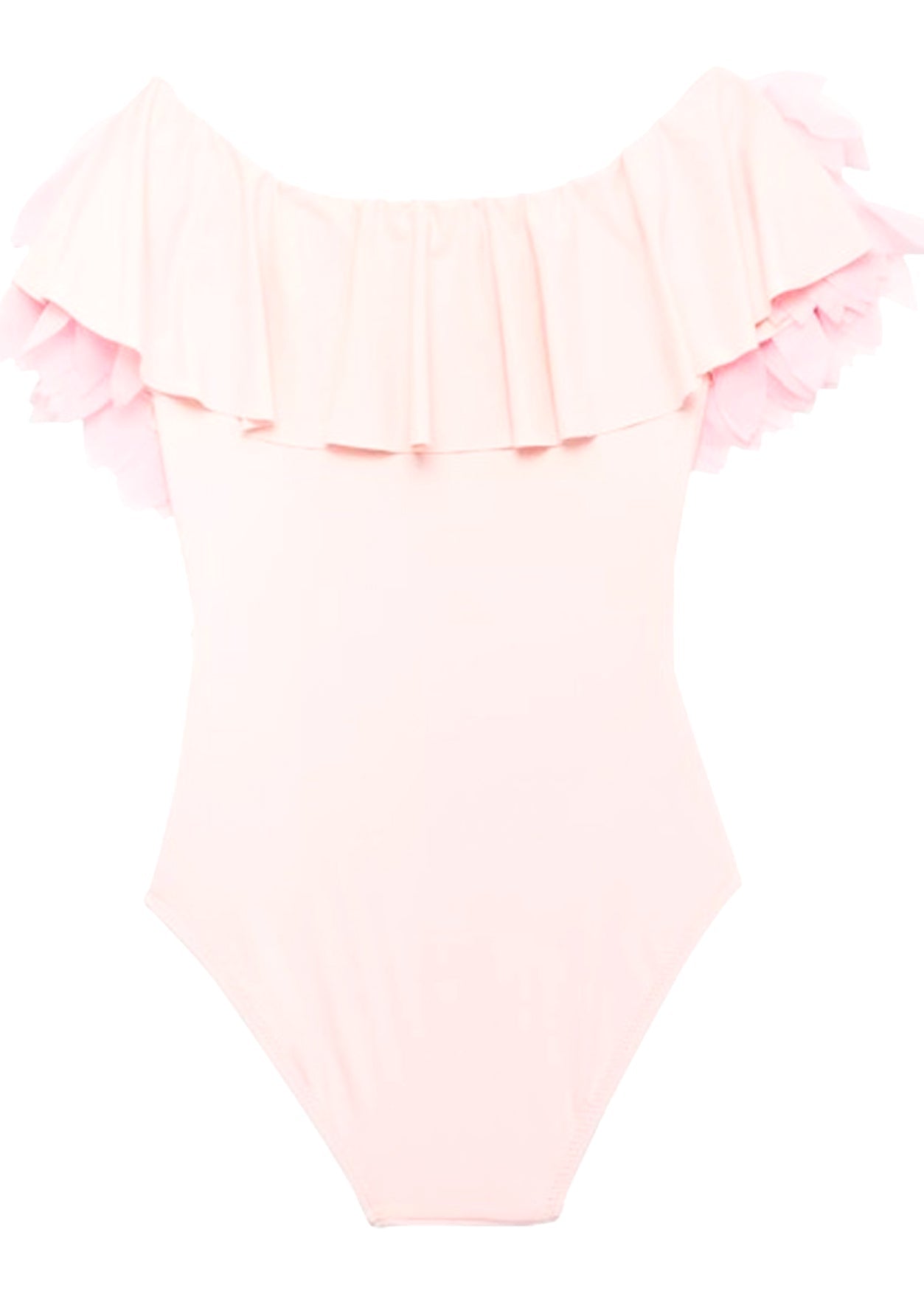 Pink Swimsuit with Petals & Sequin Belt