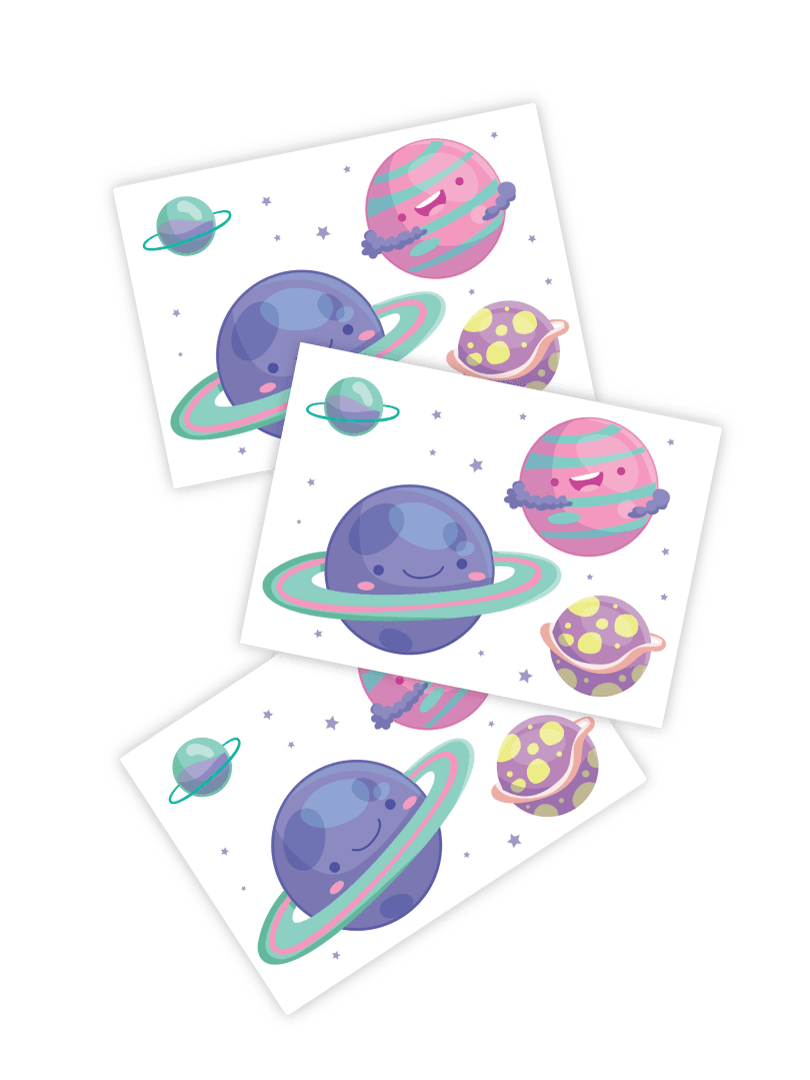 Planets Tattoo - Set of 3 - Why and Whale