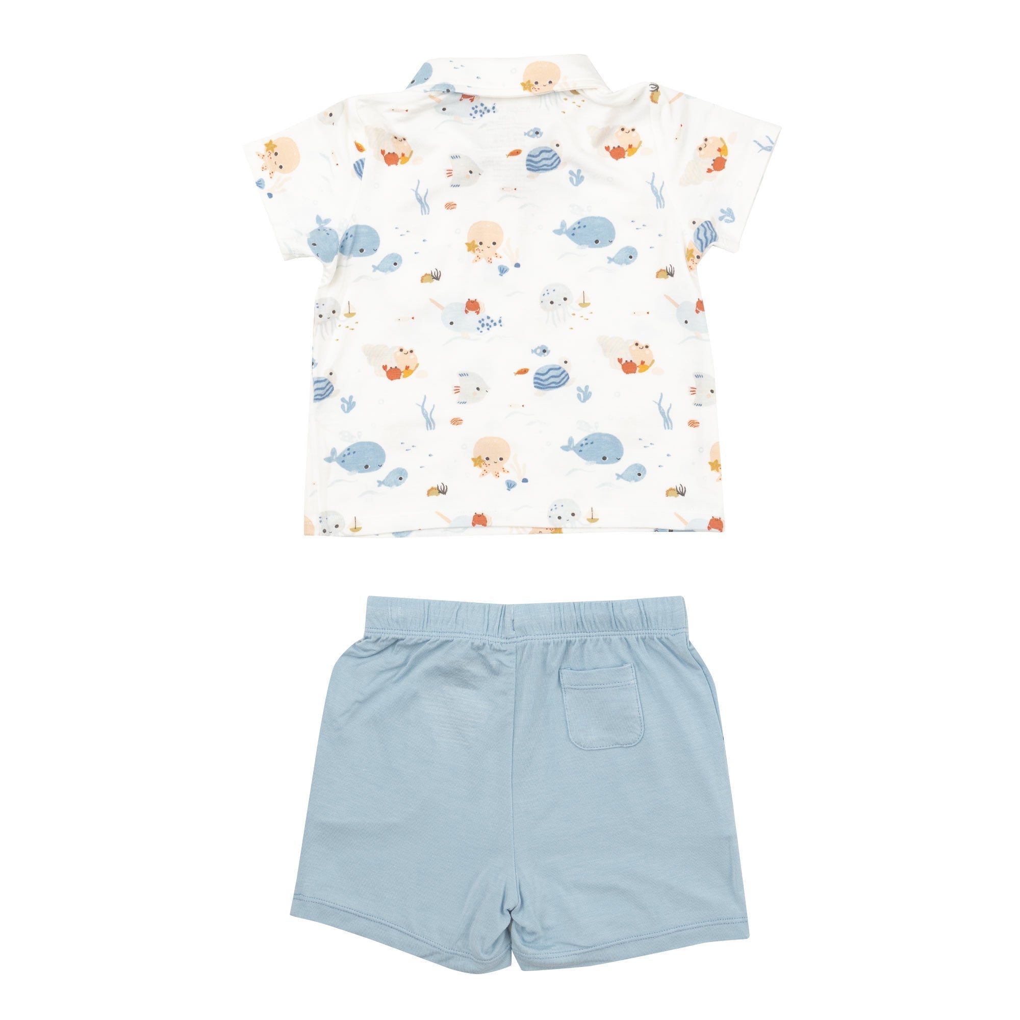 Polo Shirt & Short Set - Cute Ocean