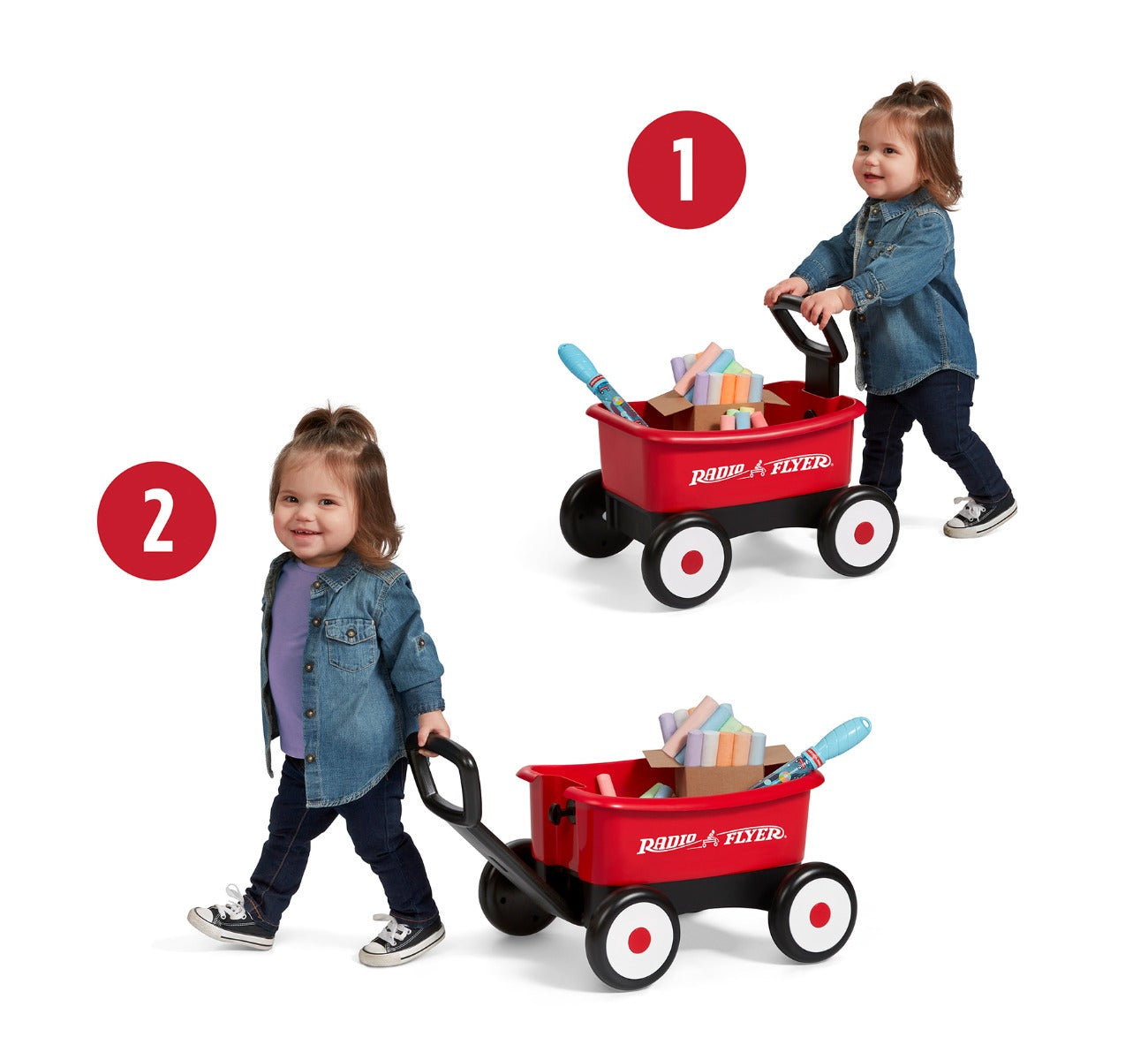 Push & Pull Walker Wagon with Bubbles and Chalk