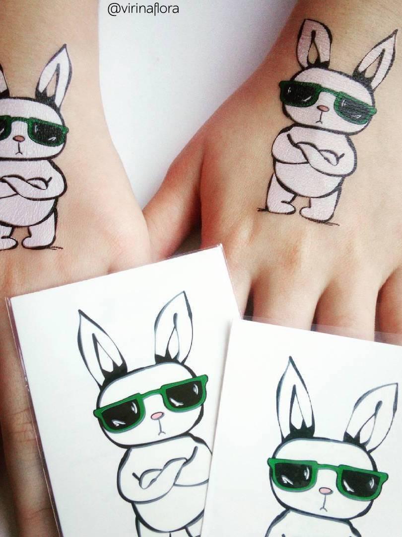 Rad Rabbit Tattoos - Set of 3 - Why and Whale