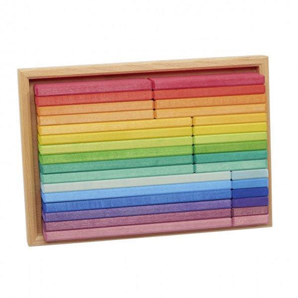 Rainbow Building Slats in Tray - 32pc - Why and Whale