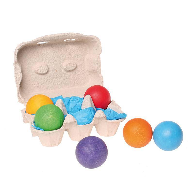 Rainbow Colored Wooden Balls - Why and Whale