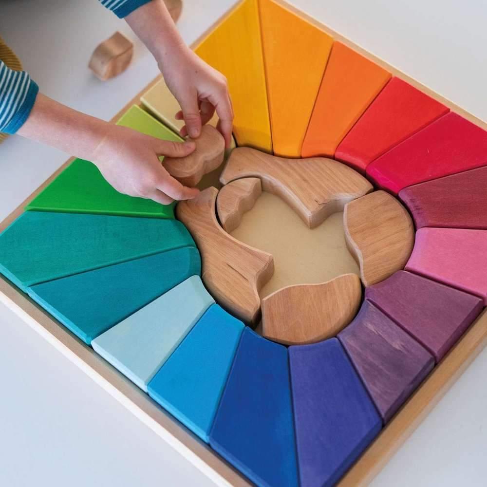 Rainbow Lion Wooden Puzzle - Why and Whale