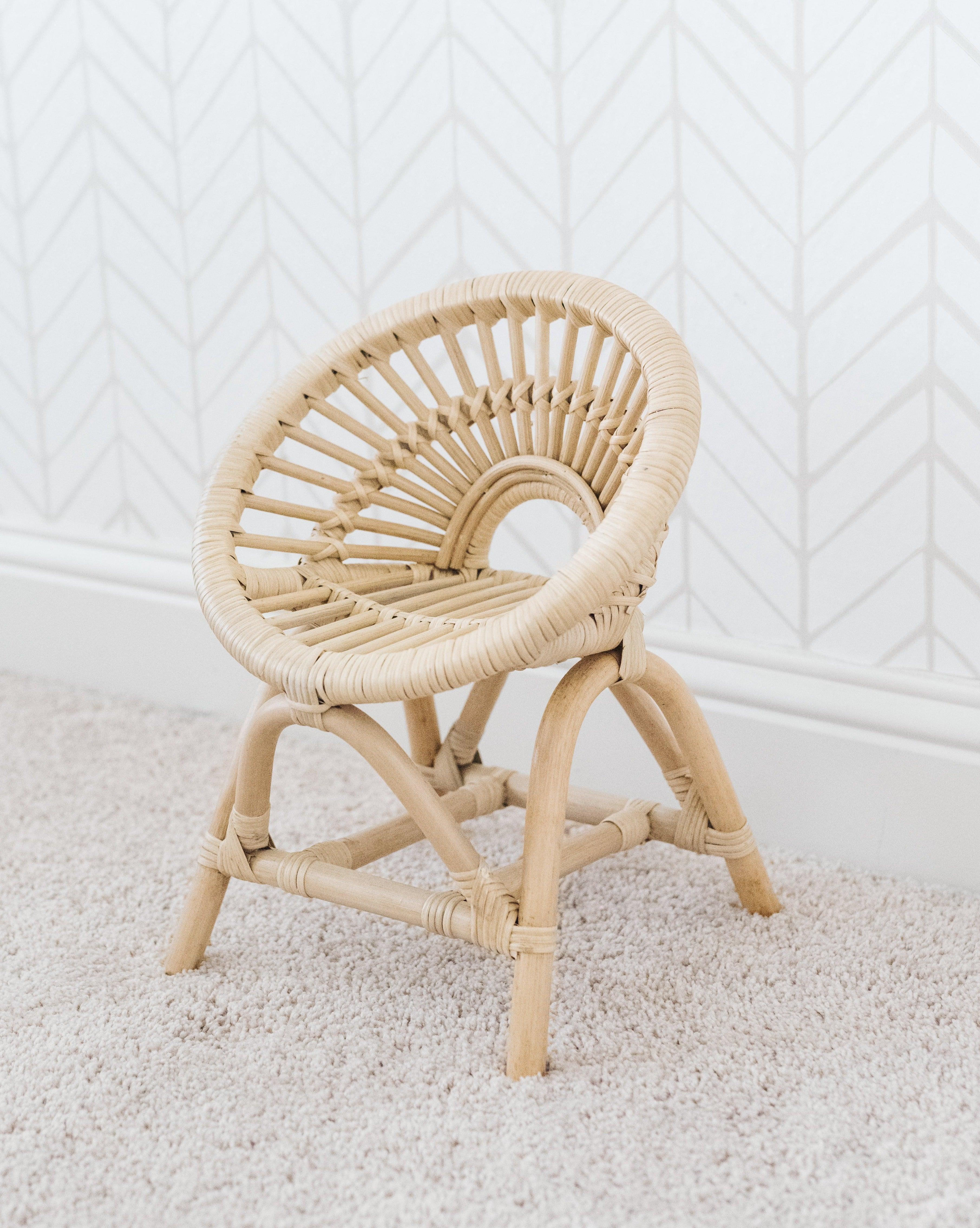 Rainbow Rattan Doll Chair - Why and Whale
