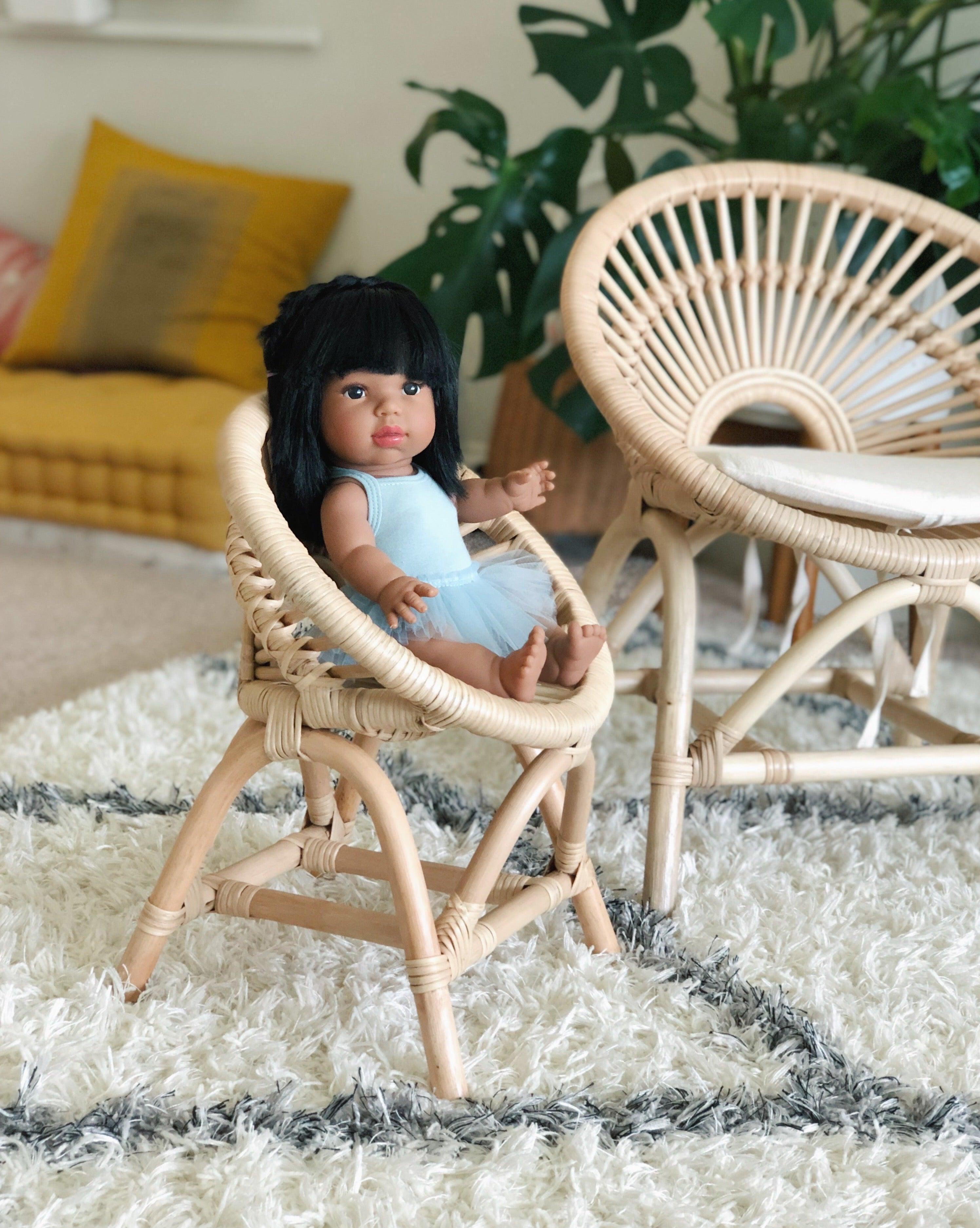 Rainbow Rattan Doll Chair - Why and Whale