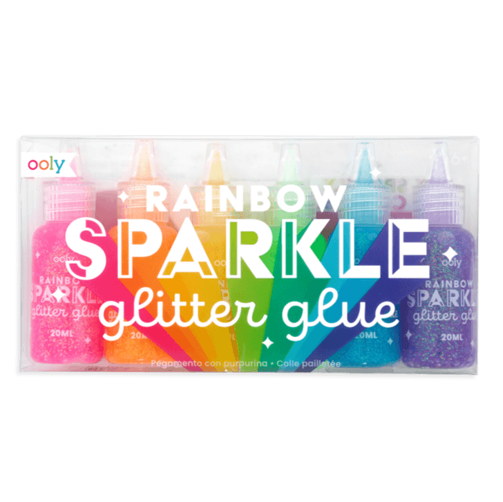rainbow sparkle glitter glue - set of 6 - Why and Whale