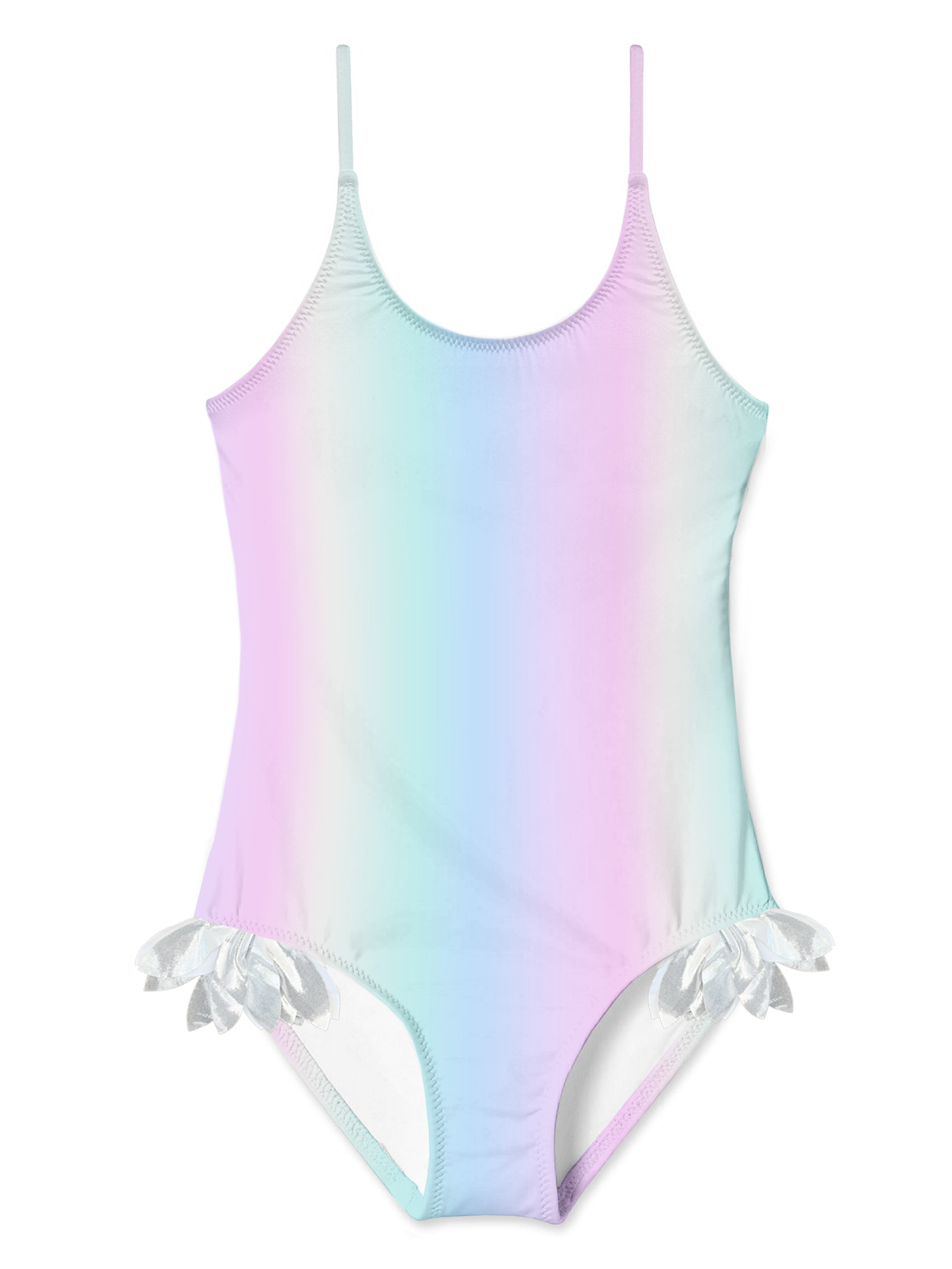 Rainbow Swimsuit with Silver Petals