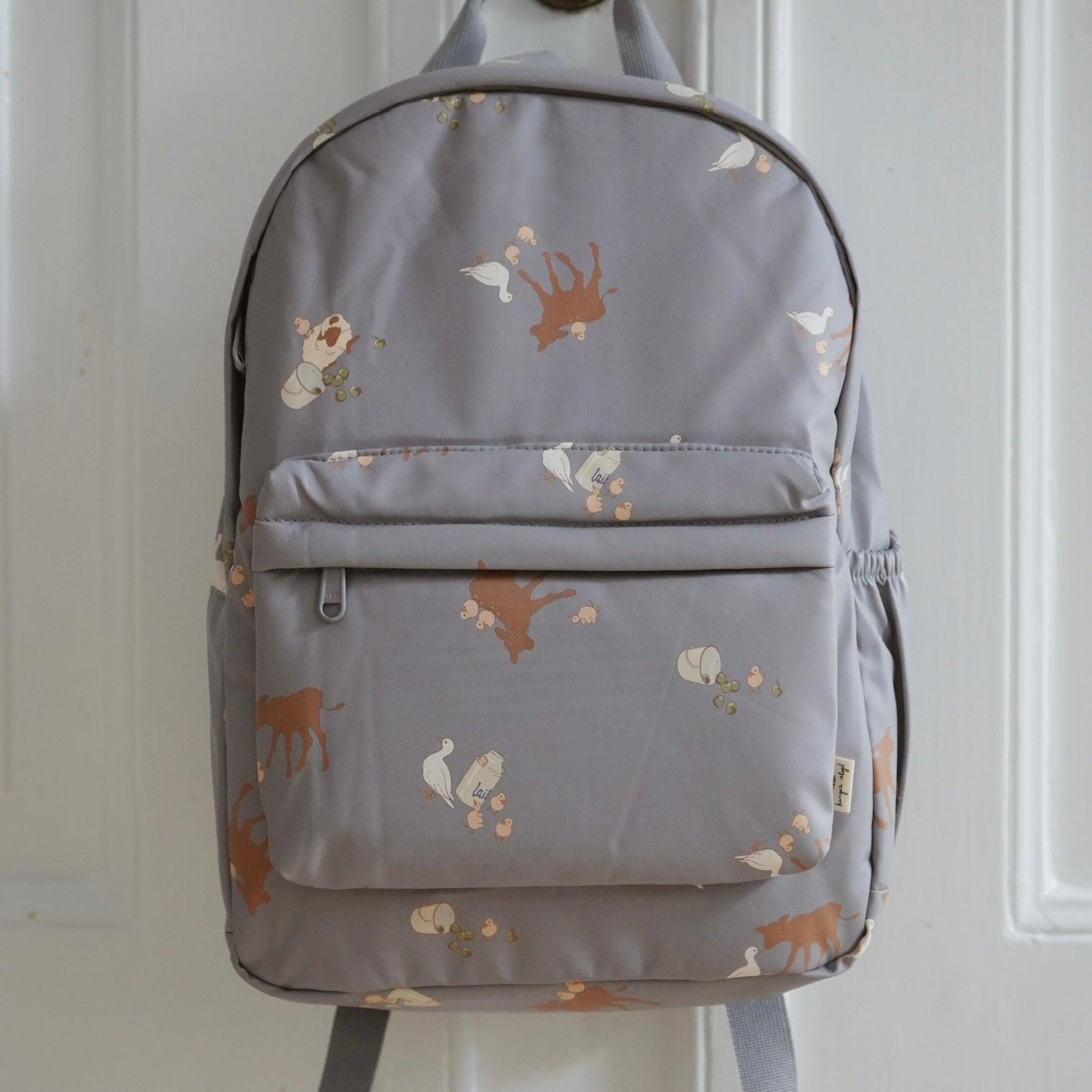 rainy kids backpack junior, farm blue - Why and Whale