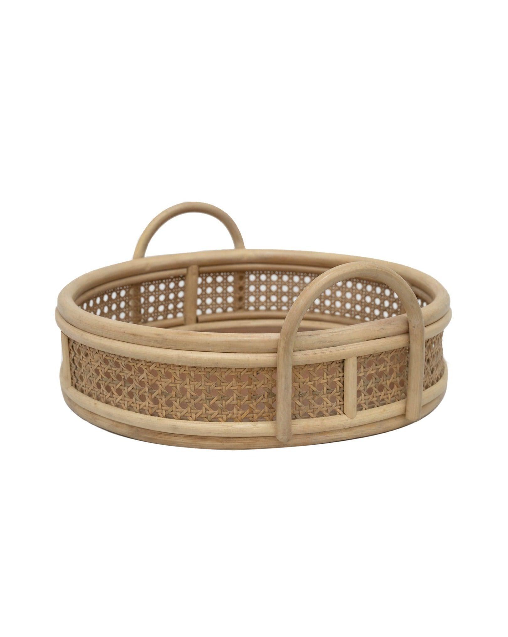Rattan Full Size Serving Tray - Why and Whale
