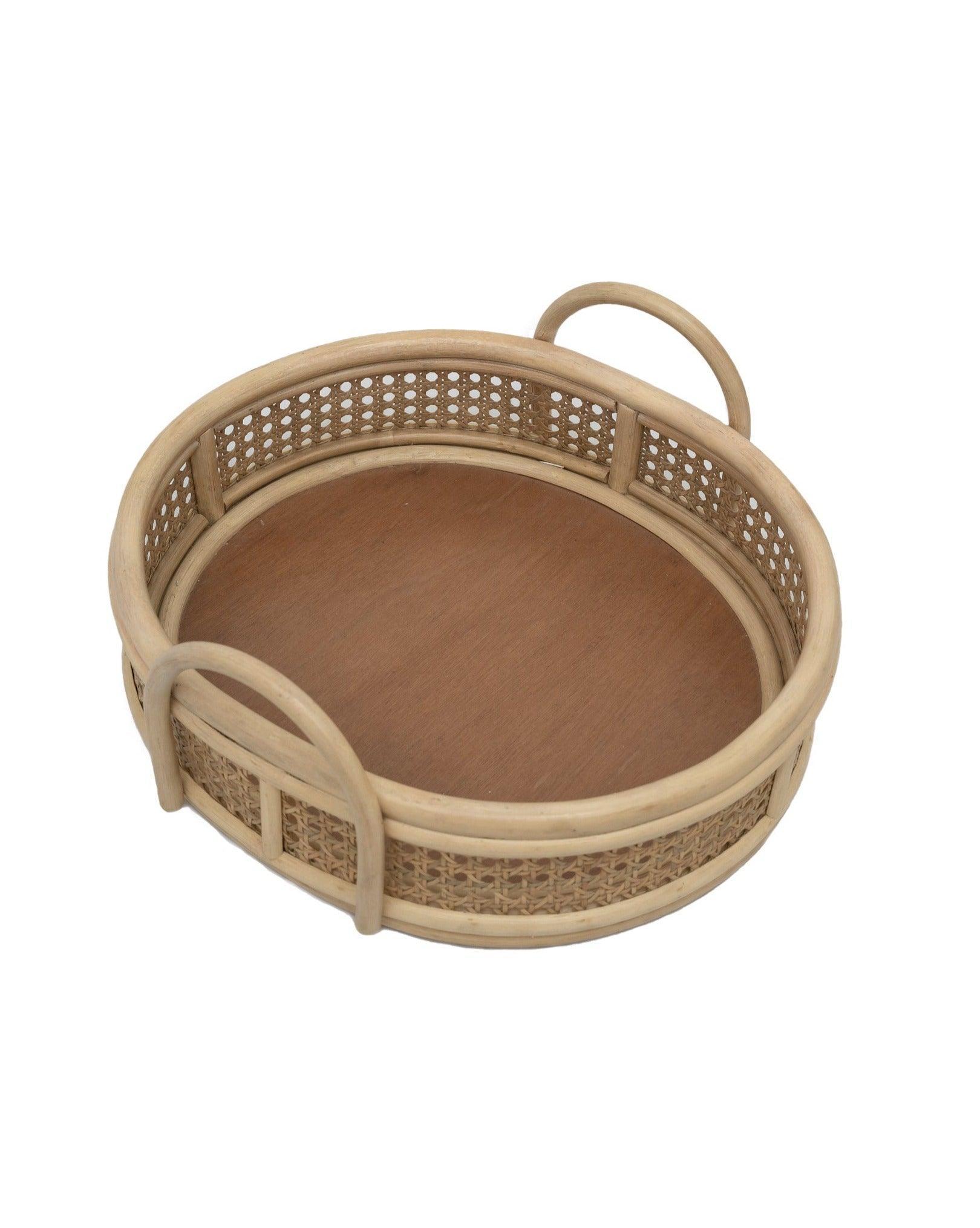 Rattan Full Size Serving Tray - Why and Whale