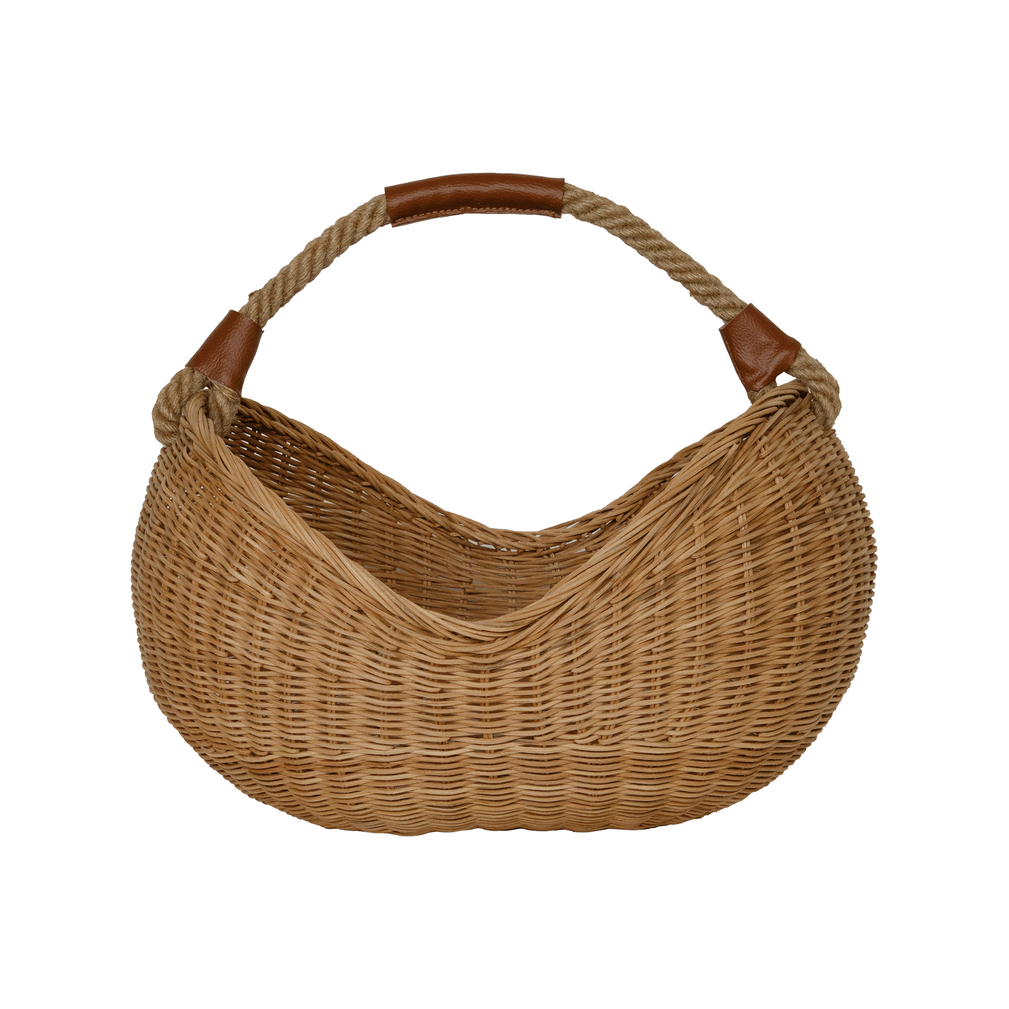 Rattan Half Moon Basket - Why and Whale