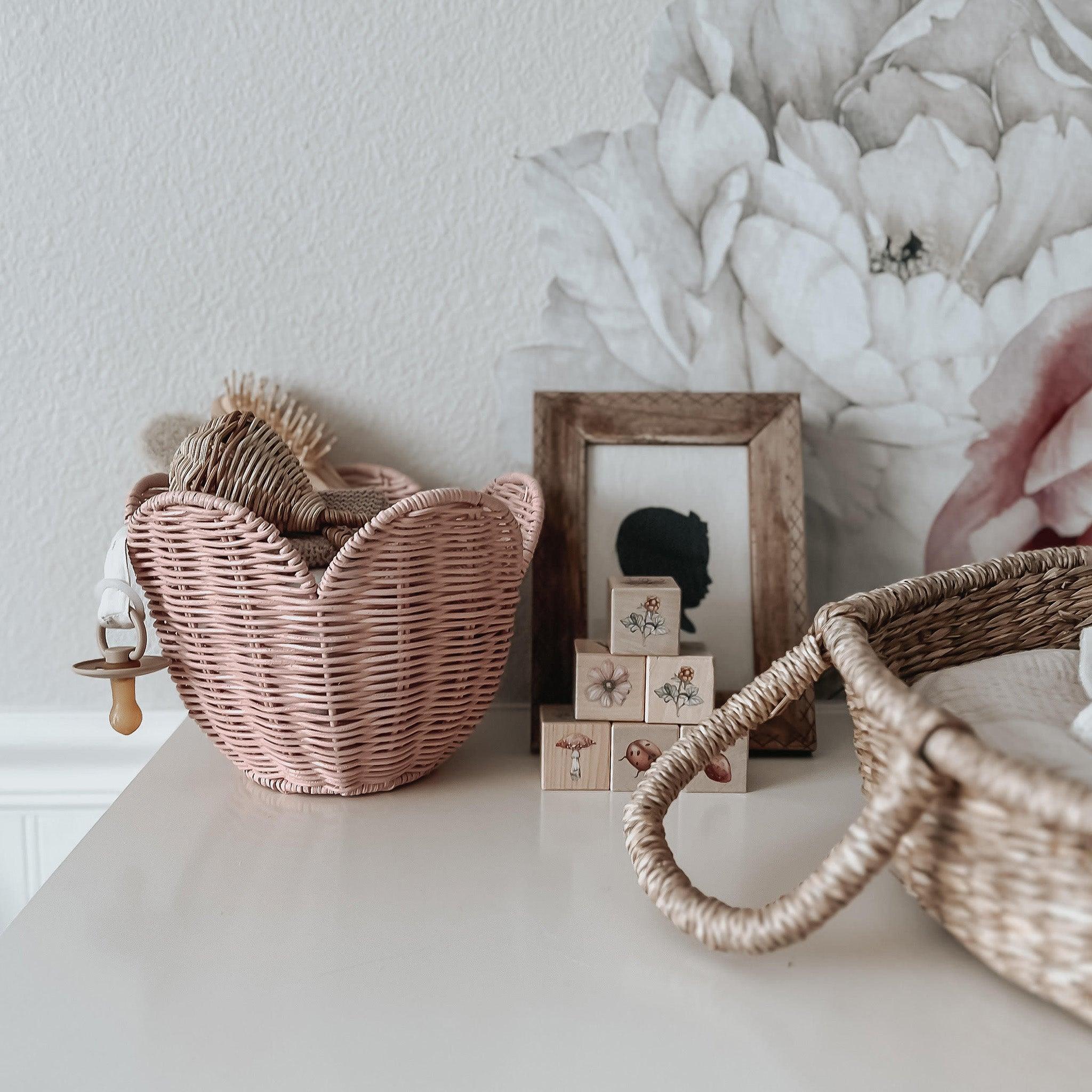 Rattan Lily Basket Set - Blush - Why and Whale