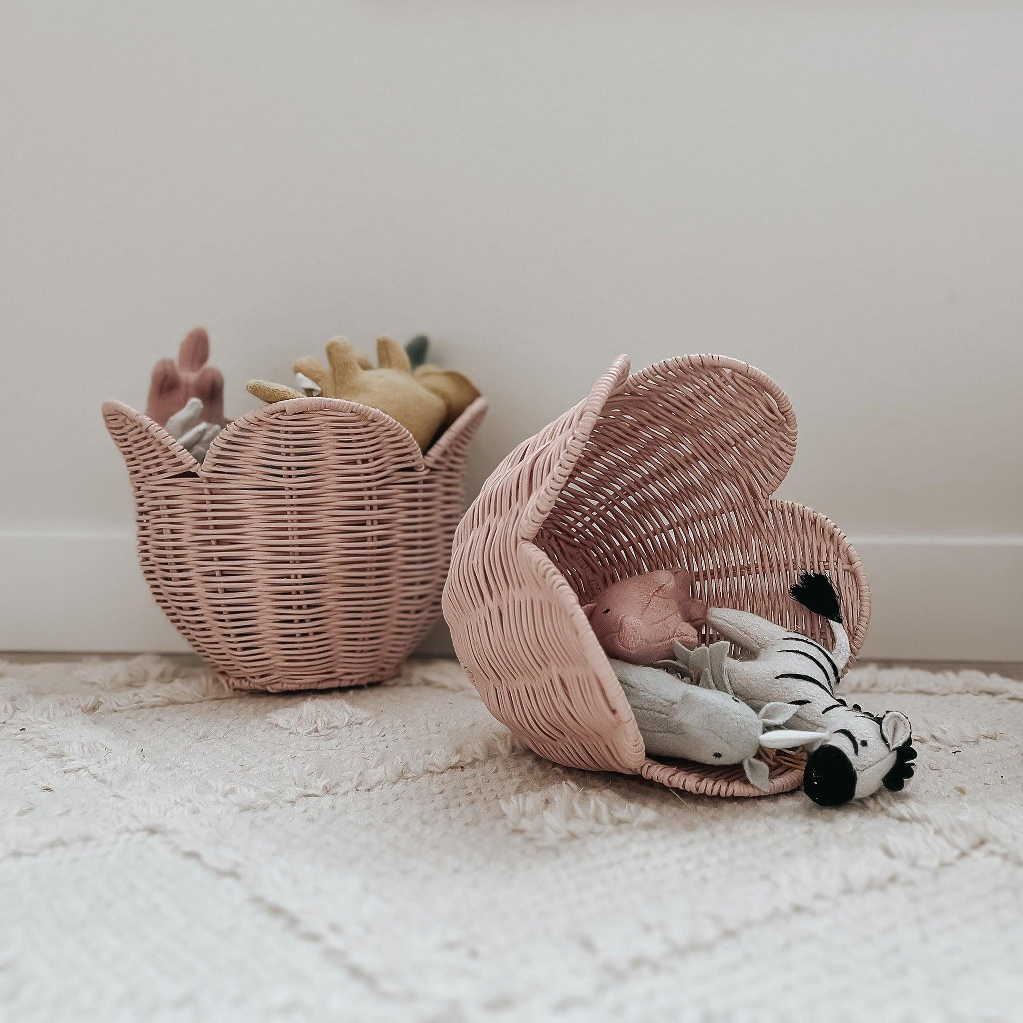 Rattan Lily Basket Set - Blush - Why and Whale