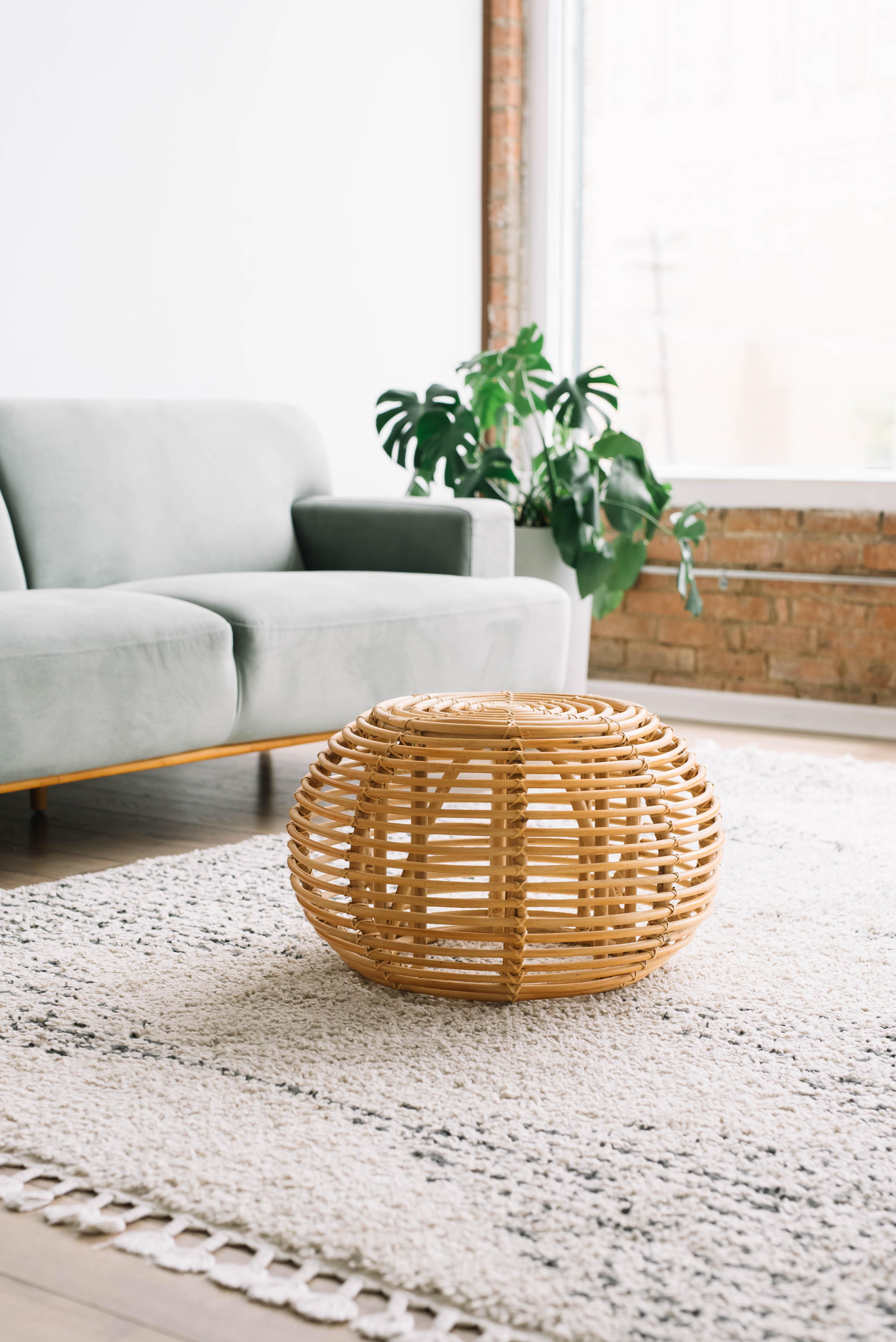 Rattan Stool Ottoman - Why and Whale