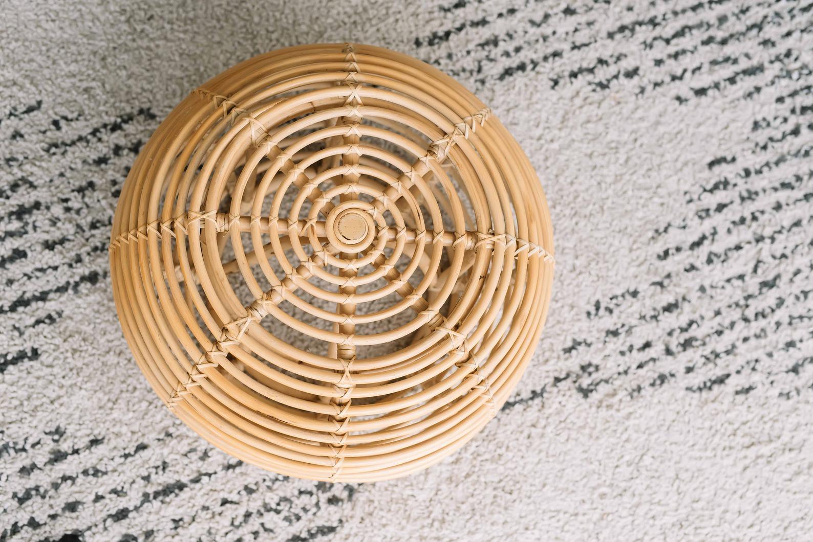 Rattan Stool Ottoman - Why and Whale