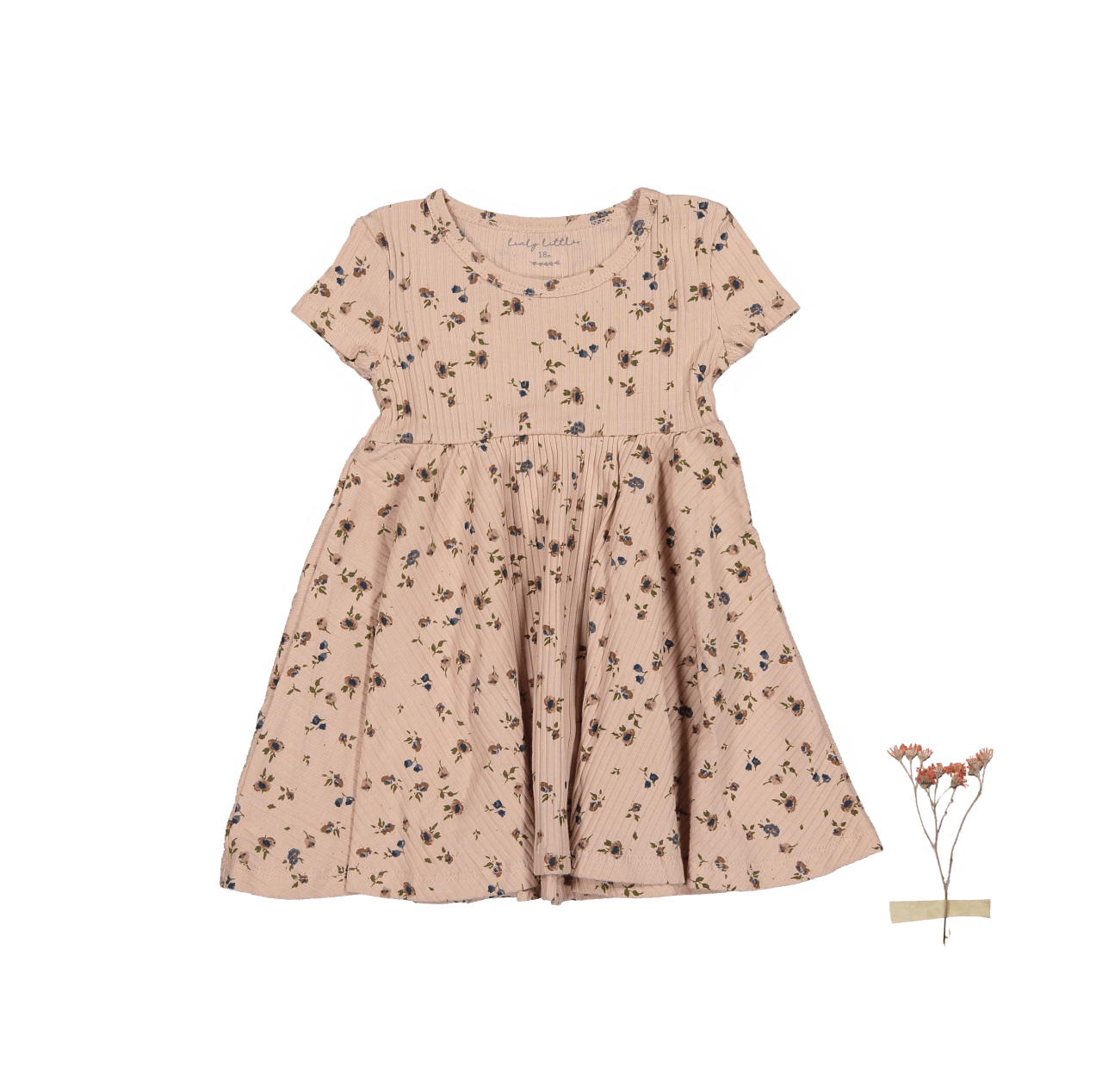The Printed Short Sleeve Dress - Floral Blush
