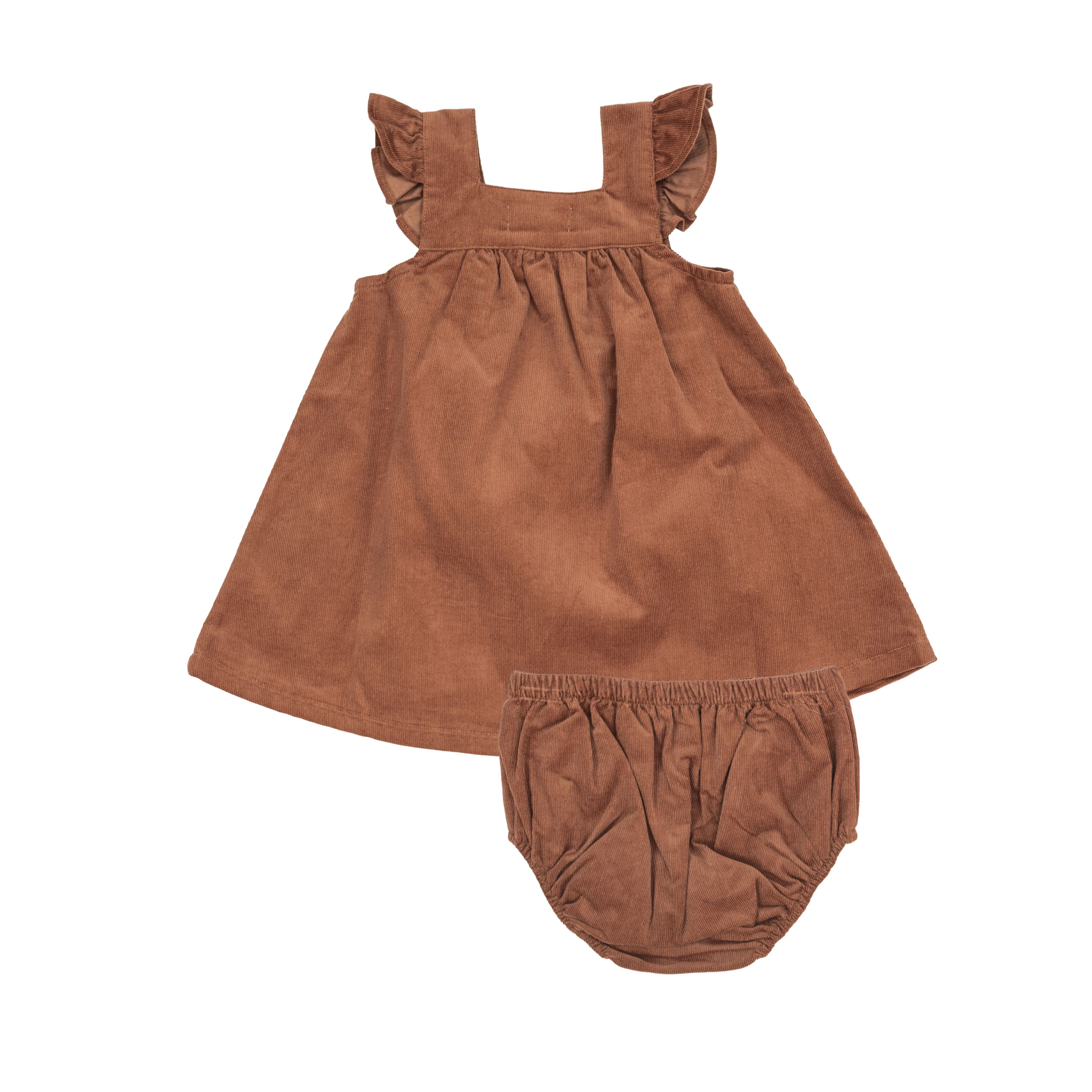 Retro Corduroy Jumper And Diaper Cover - Amber Brown