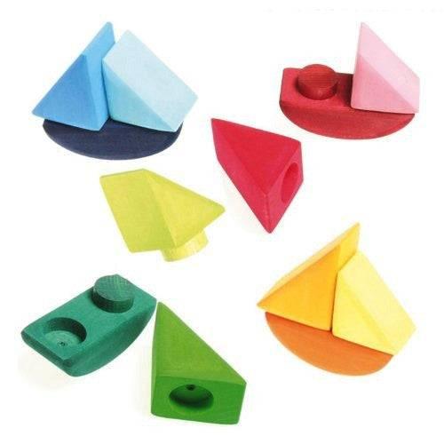 Rolling Boats Wooden Blocks - Why and Whale