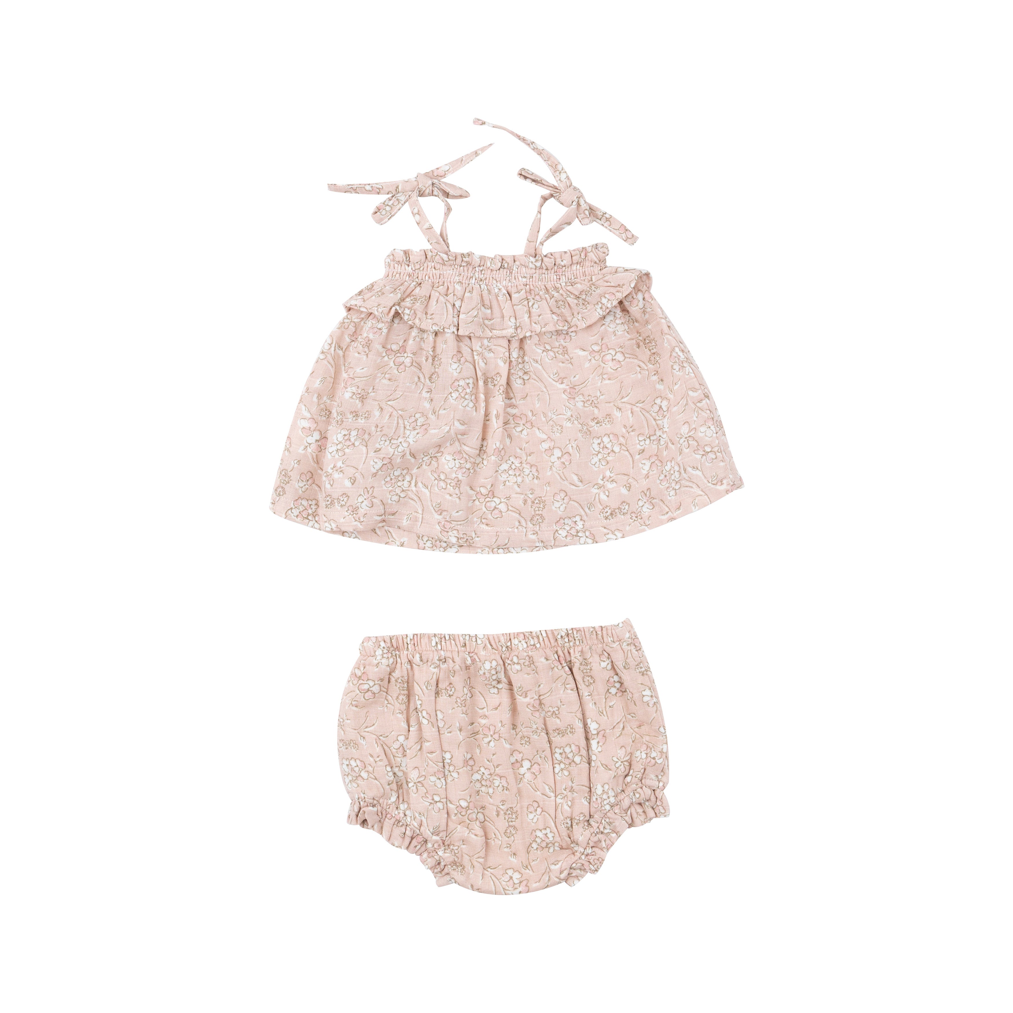 Ruffle Top & Bloomer - Baby'S Breath Floral