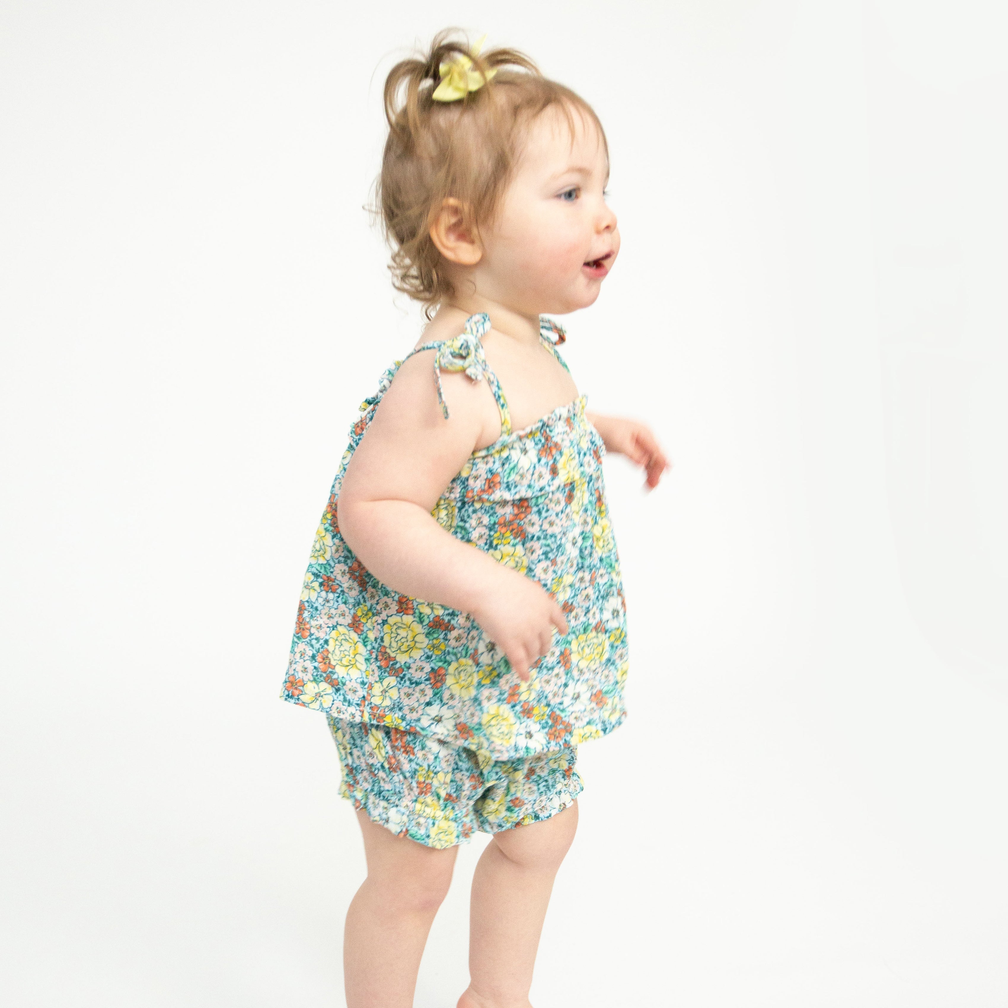 Ruffle Top & Bloomer - Golden Peony Floral