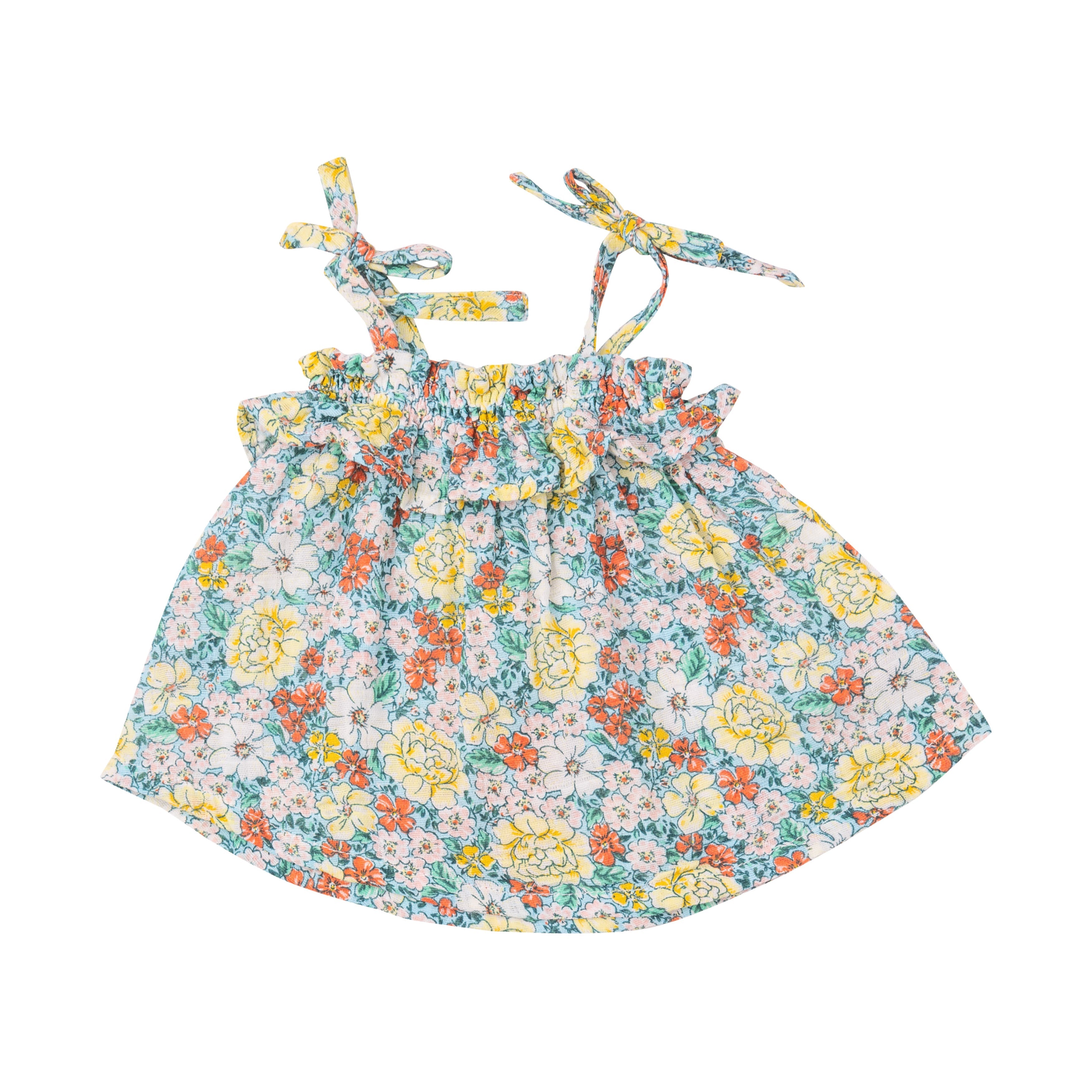 Ruffle Top & Bloomer - Golden Peony Floral