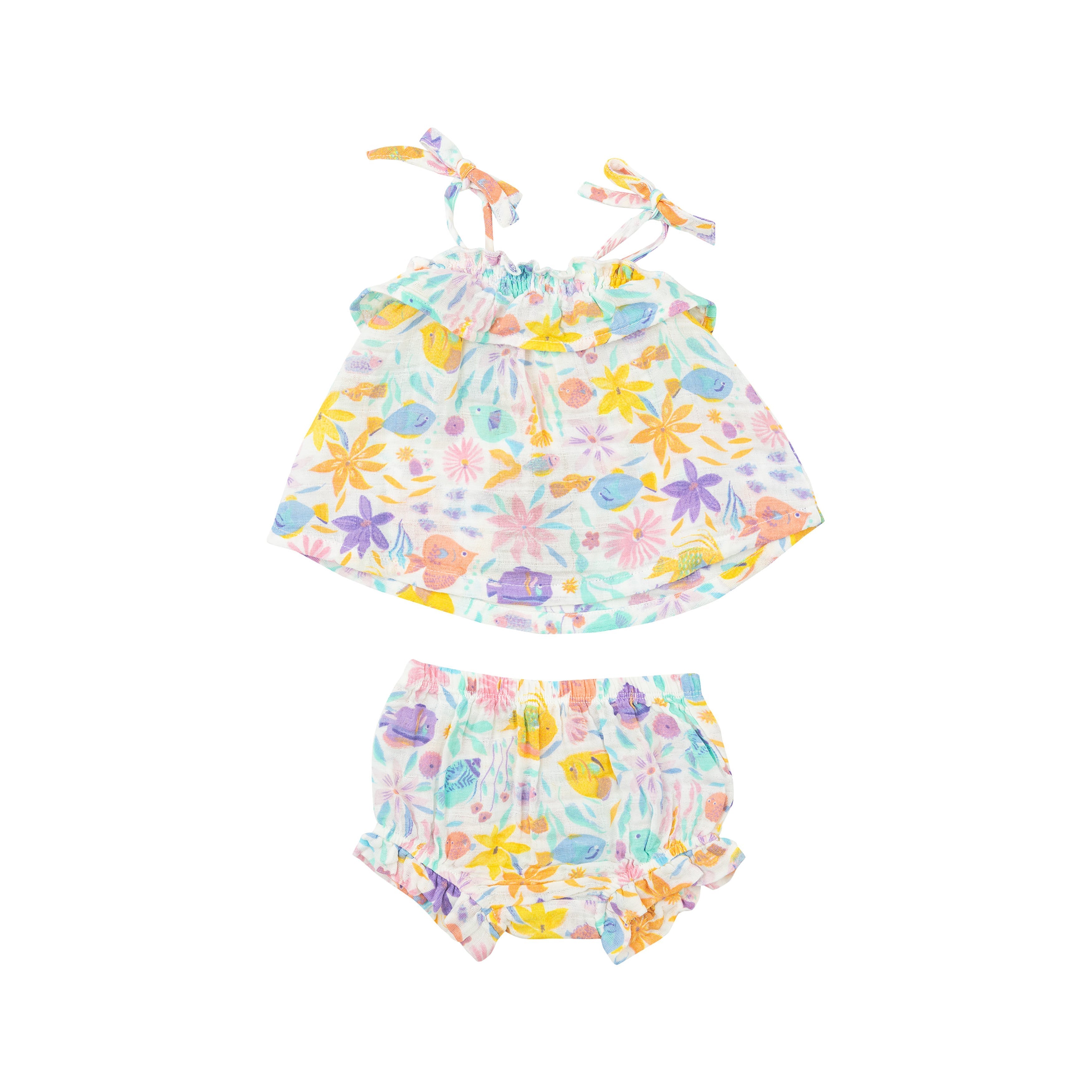 Ruffle Top & Bloomer - Tropical Fish Floral
