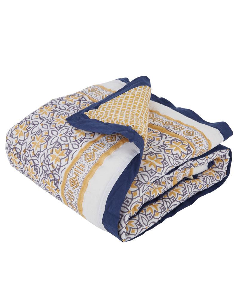 SEMINYAK BLUE COTTON QUILT - Why and Whale