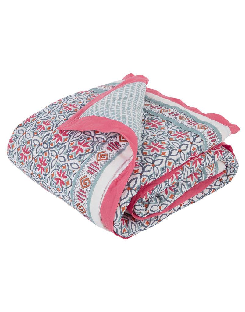 SEMINYAK PINK COTTON QUILT - Why and Whale
