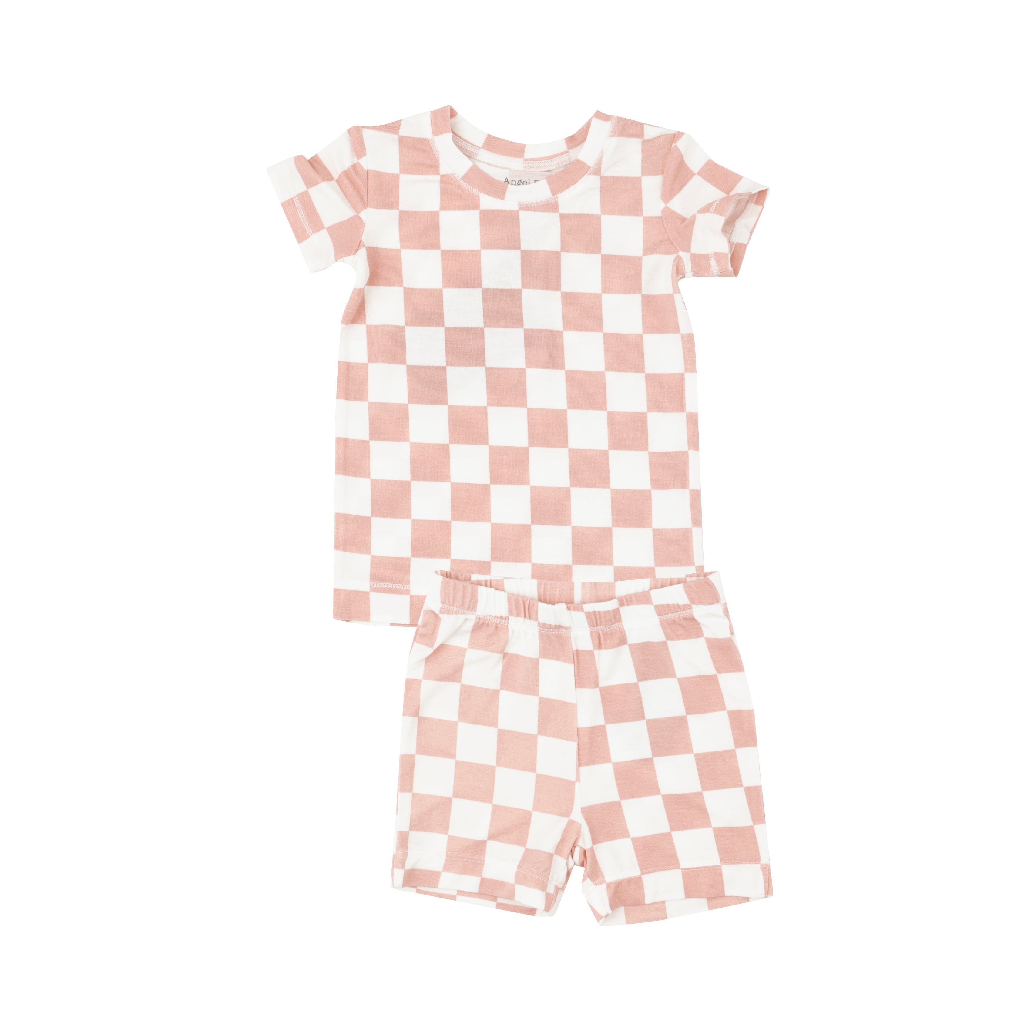 Short Lounge Wear Set - Checkerboard Pink