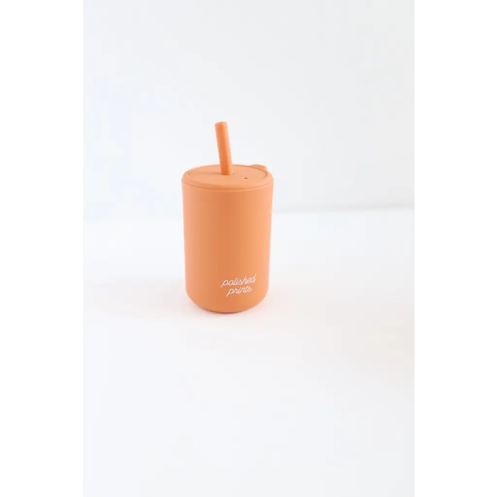 Silicone Straw Cup with Lid - Primary Color Edition