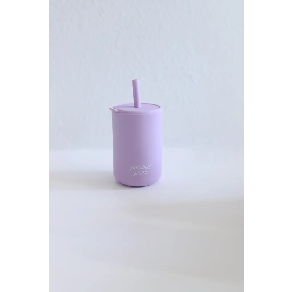 Silicone Straw Cup with Lid - Primary Color Edition