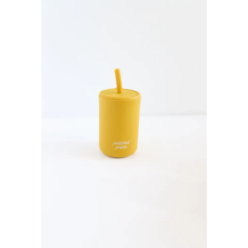 Silicone Straw Cup with Lid - Primary Color Edition