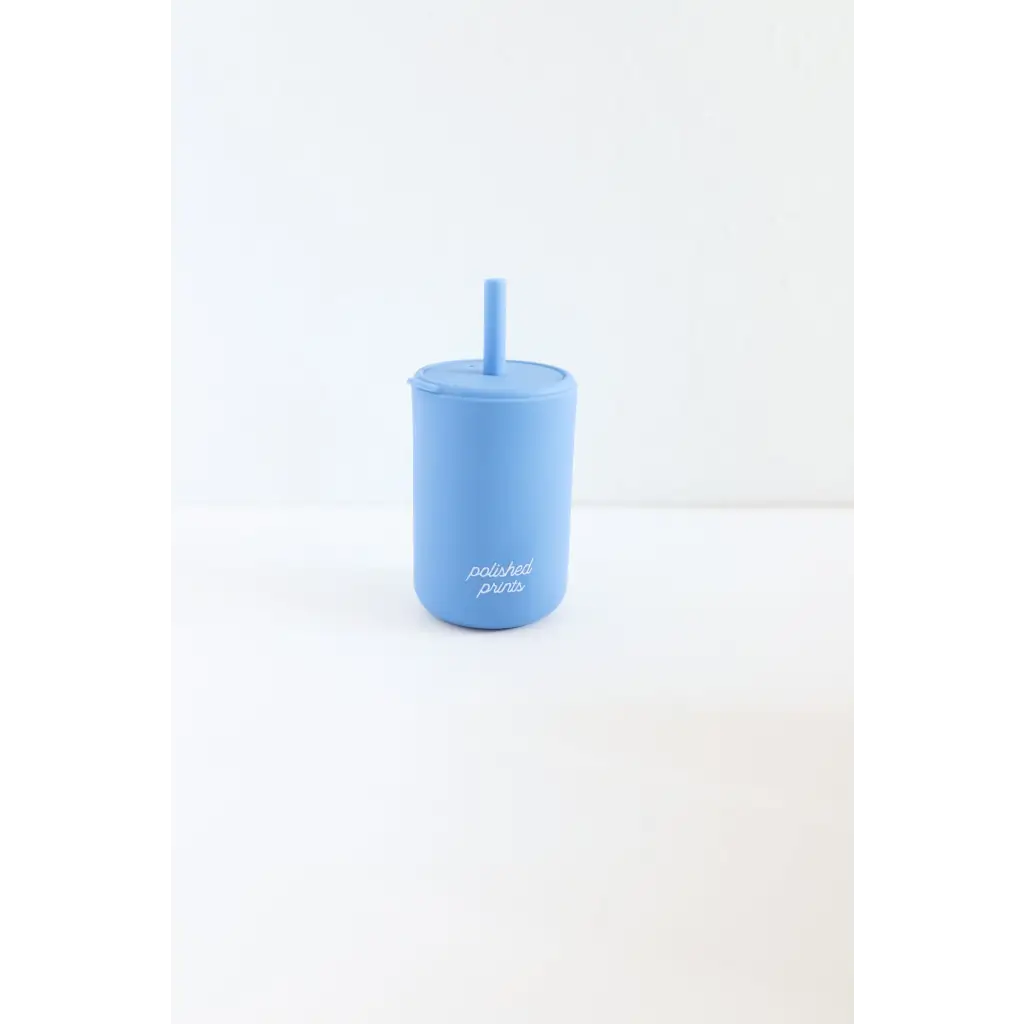 Silicone Straw Cup with Lid - Primary Color Edition