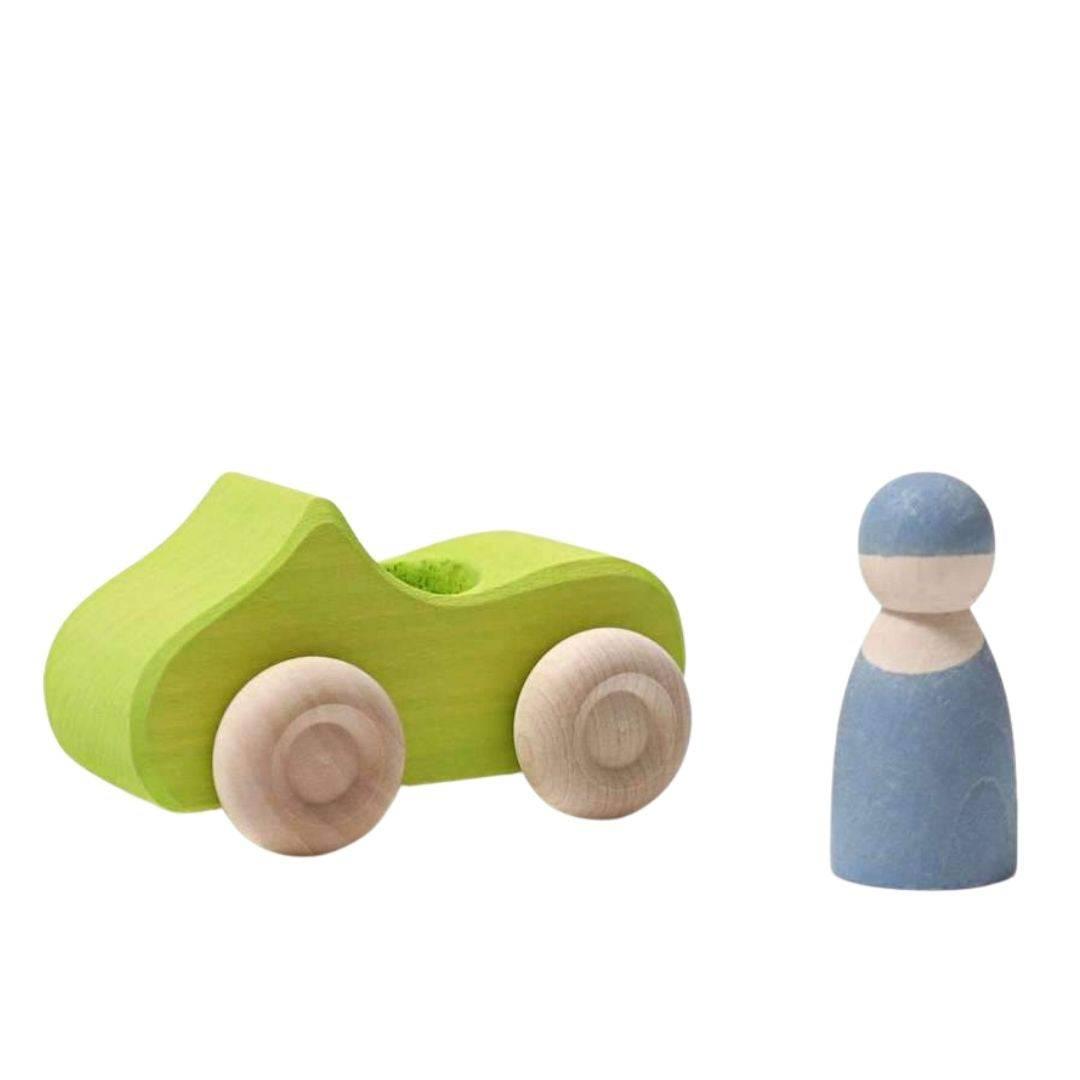 Small Green Convertible - Wooden Toy Car - Why and Whale